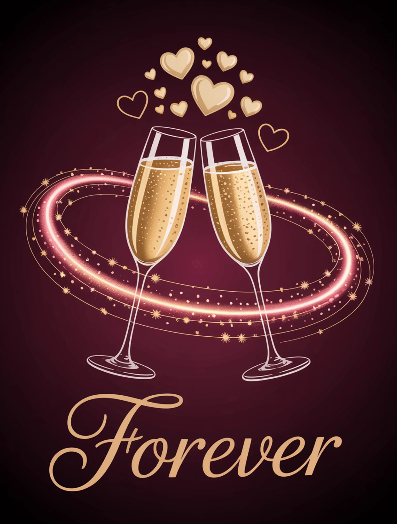 Champagne Hearts Gold