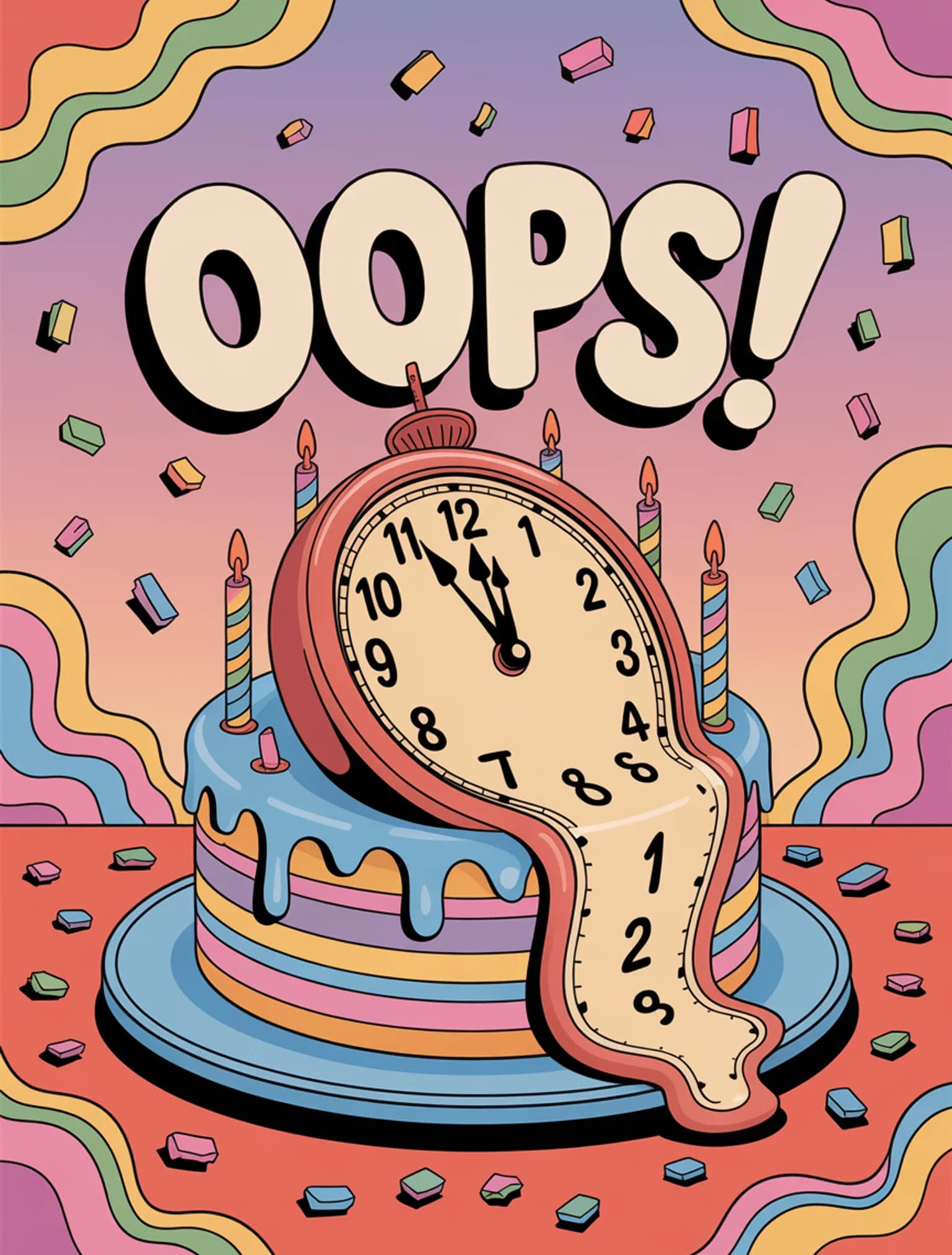 Oops Melting Clock