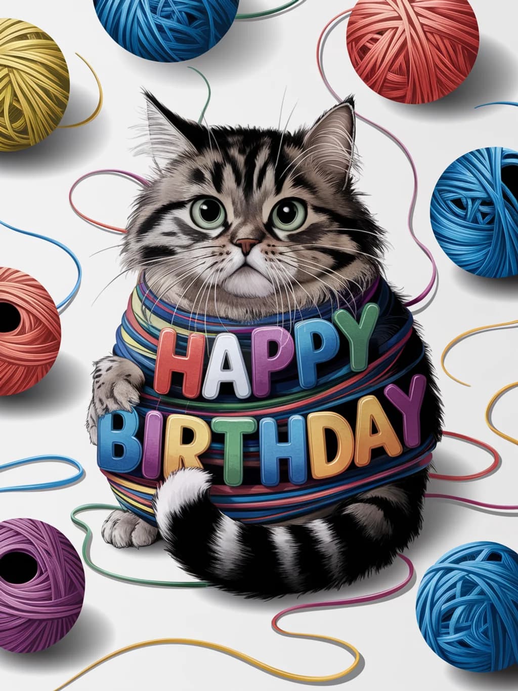 Cat Yarn Ball Birthday