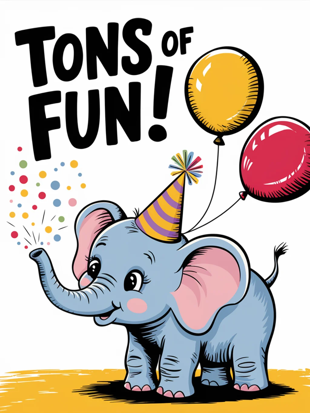 Elephant Confetti Birthday