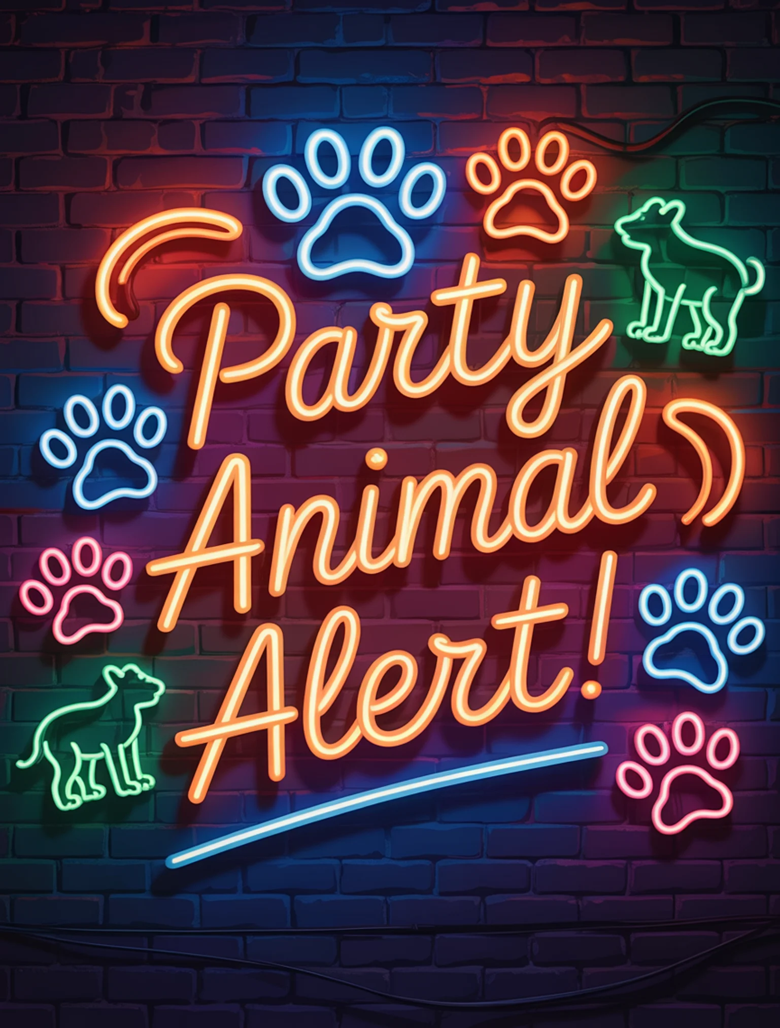 Neon Paw Party