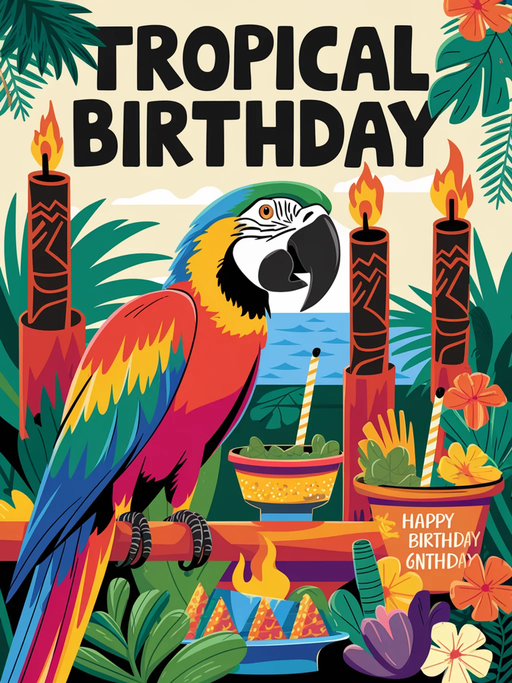 Parrot Tropical Birthday