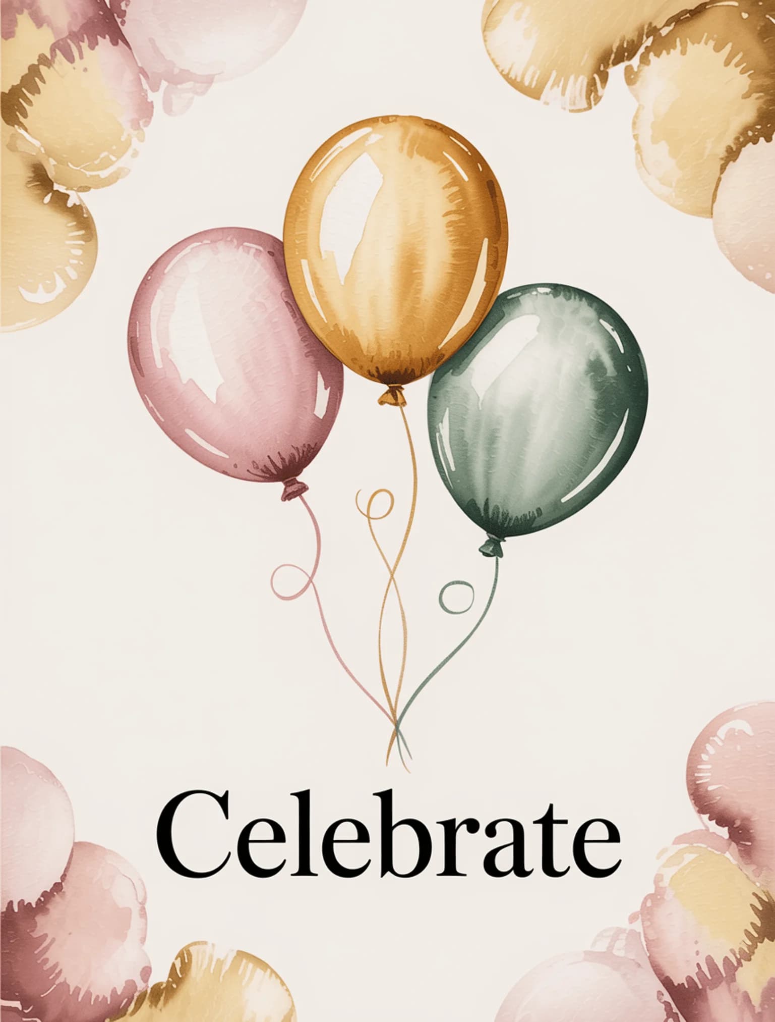 Watercolor Balloons Soft