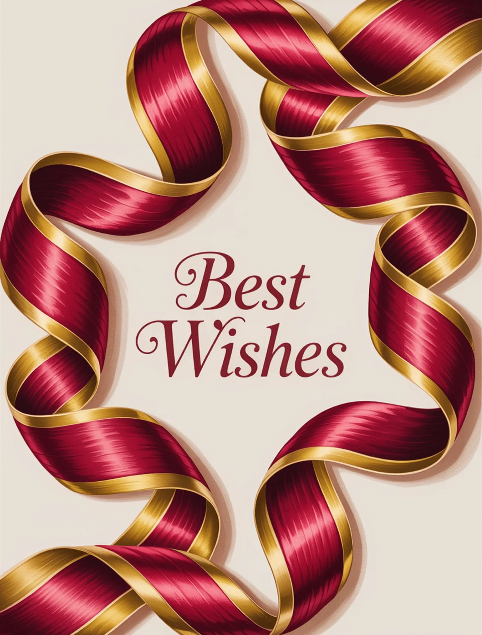 Ribbon Swirl Red Gold