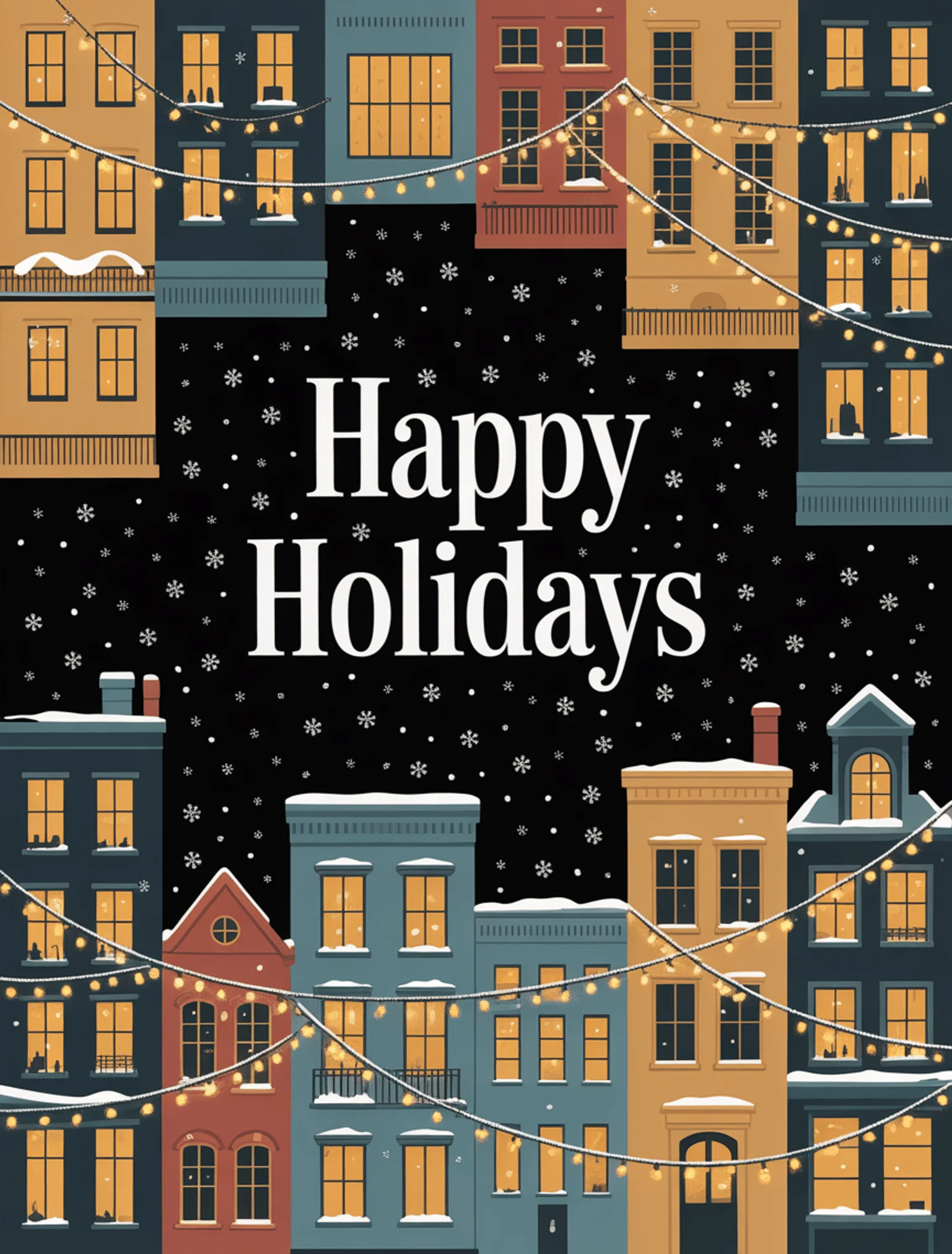 Winter Cityscape Lights