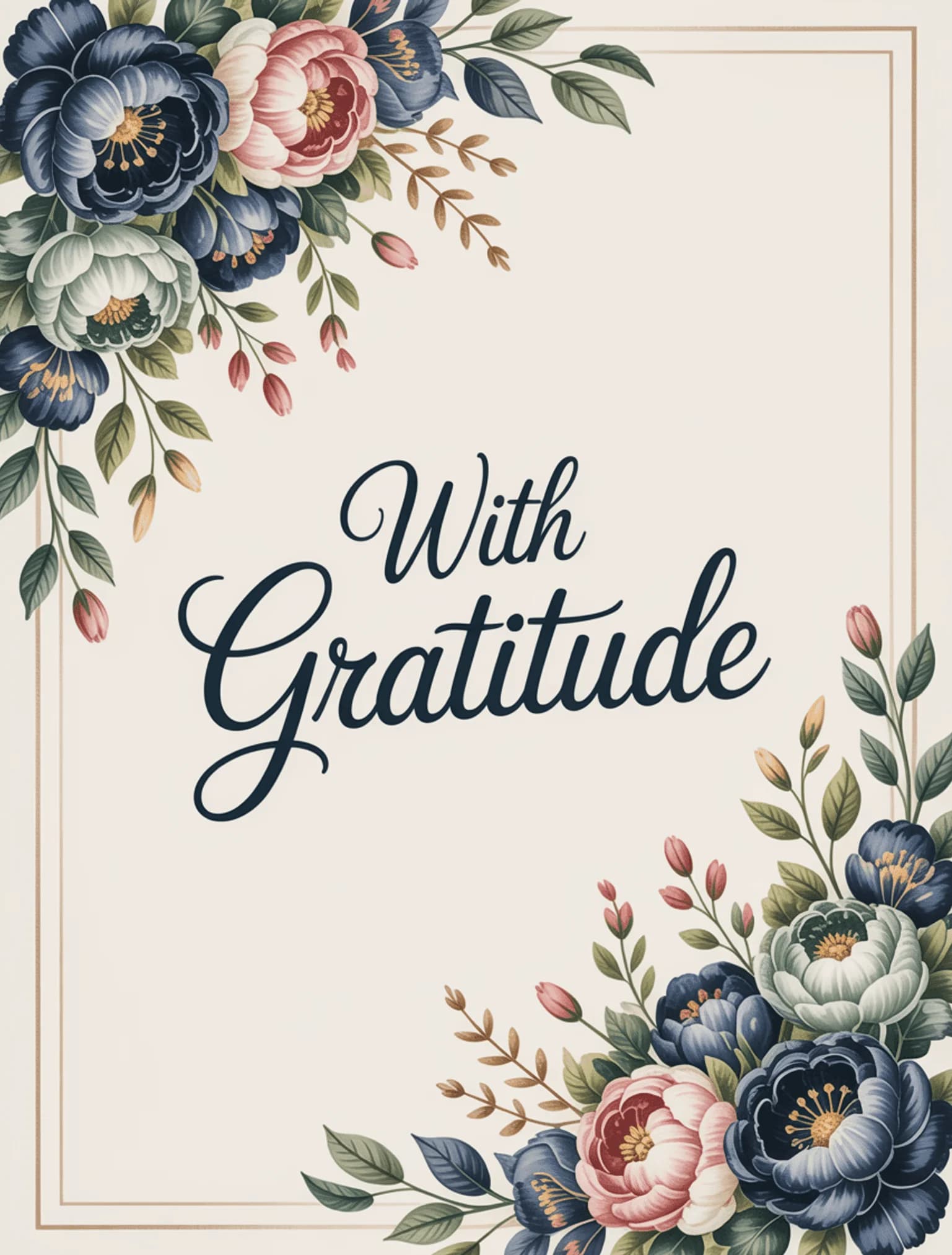 Gratitude Floral Elegant