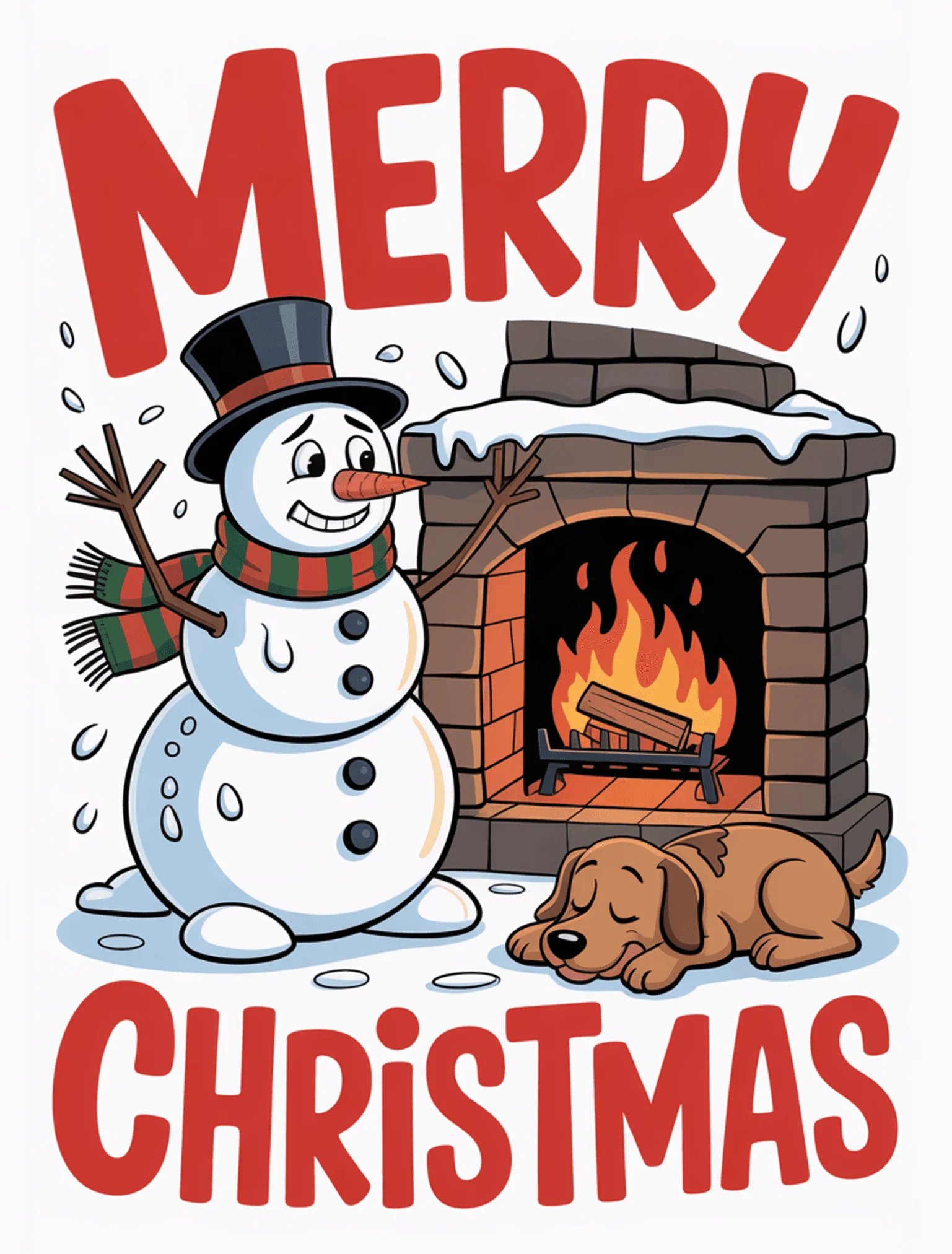 Funny Snowman Melting