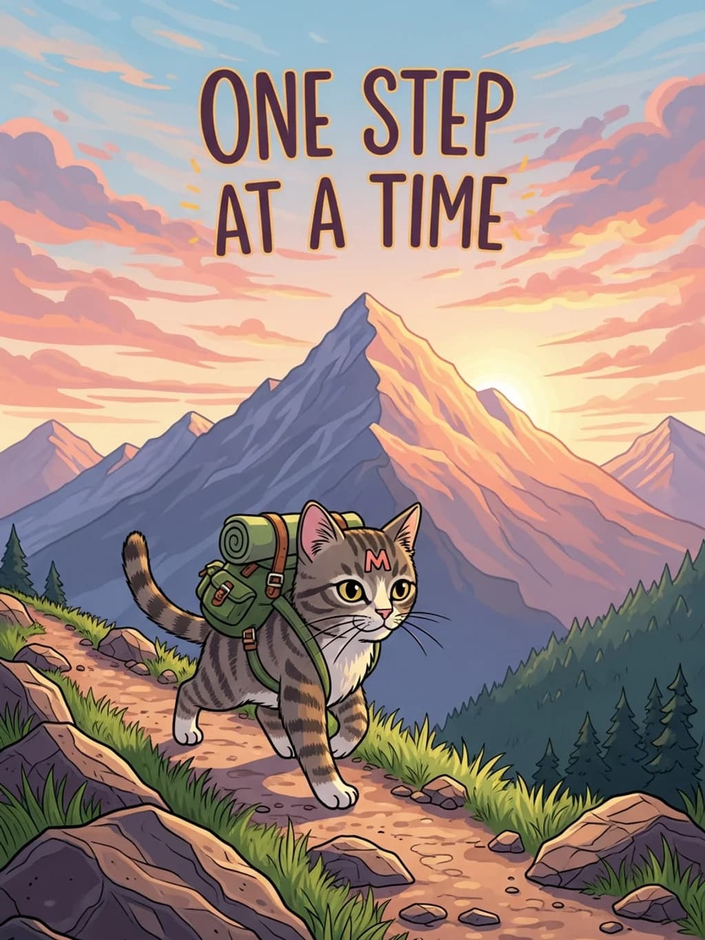 One Step At A Time Cat