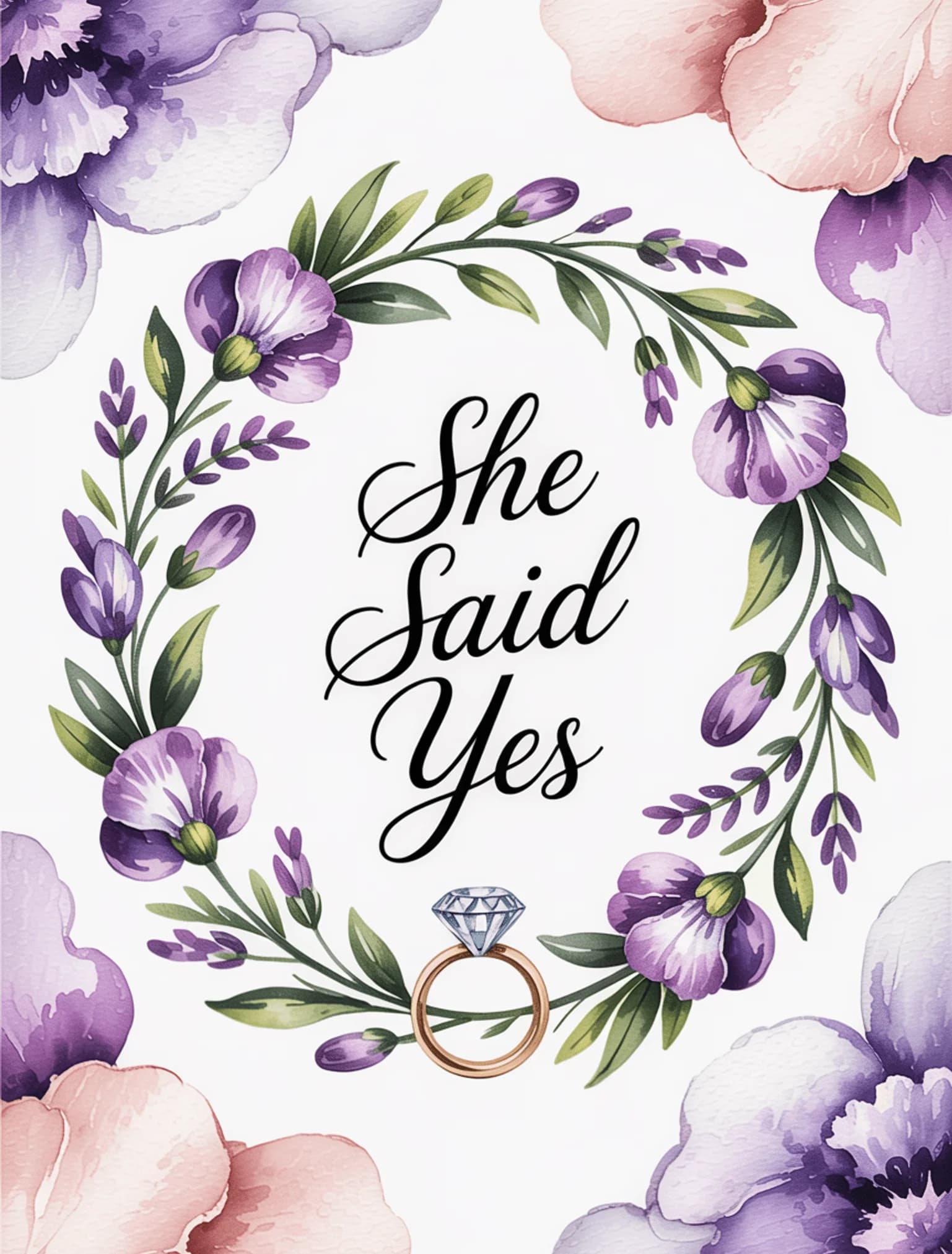 Watercolor Ring Floral