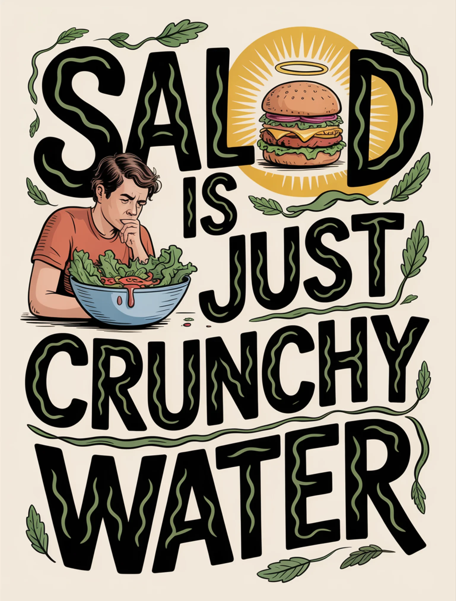 Salad Is Crunchy Water