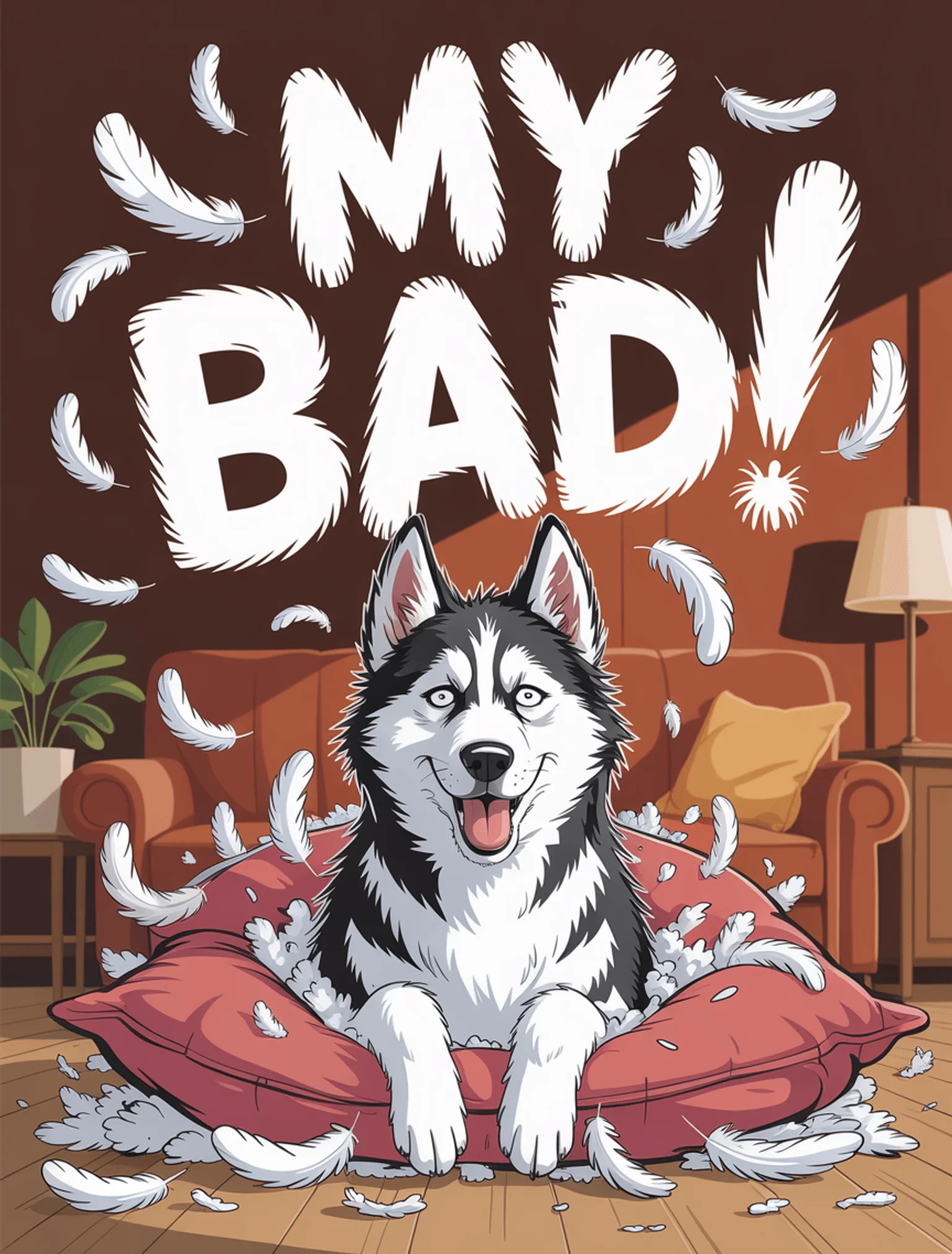 Dog Destroyed Pillow Mybad