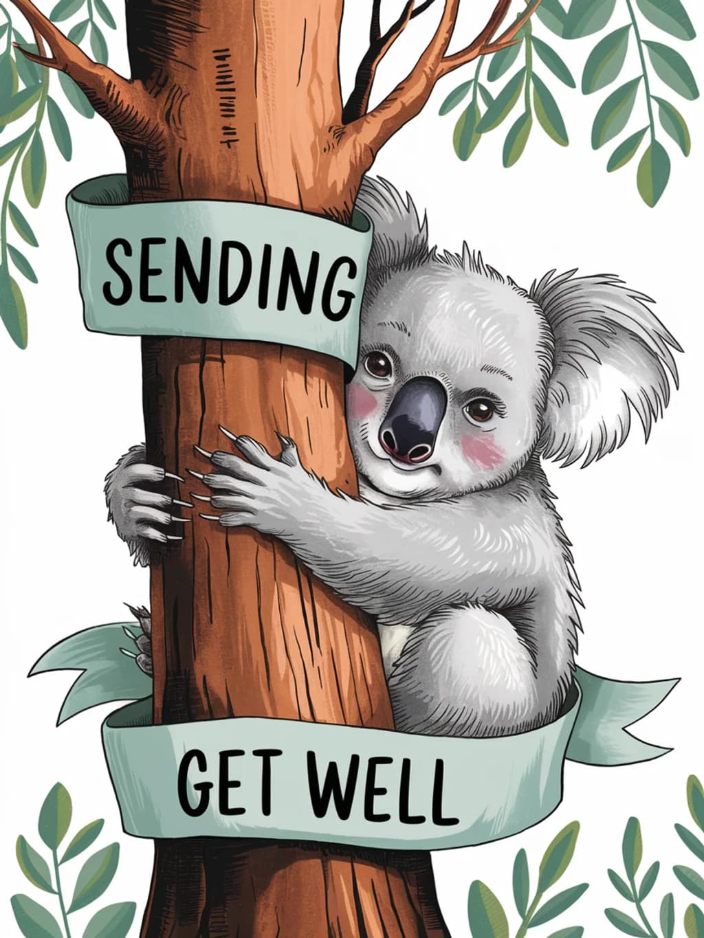 Koala Hug Tree Get Well