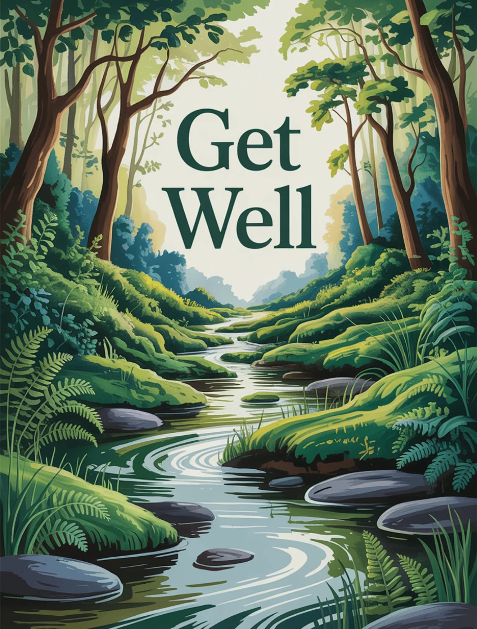 Peaceful Stream Forest