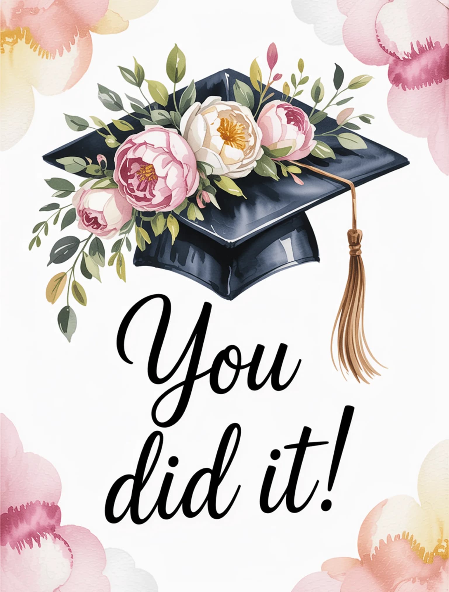 Watercolor Floral Cap