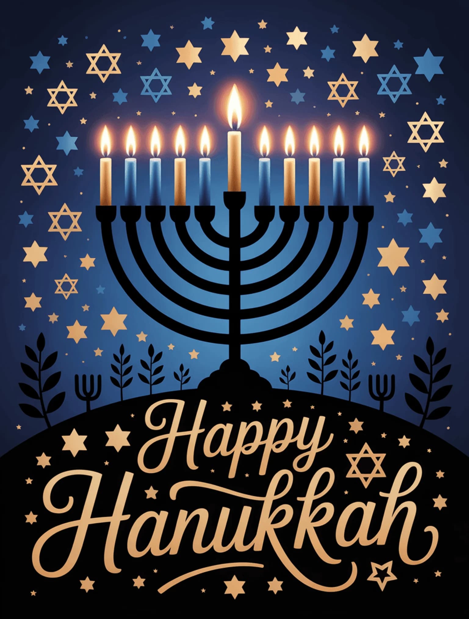Starry Night Menorah