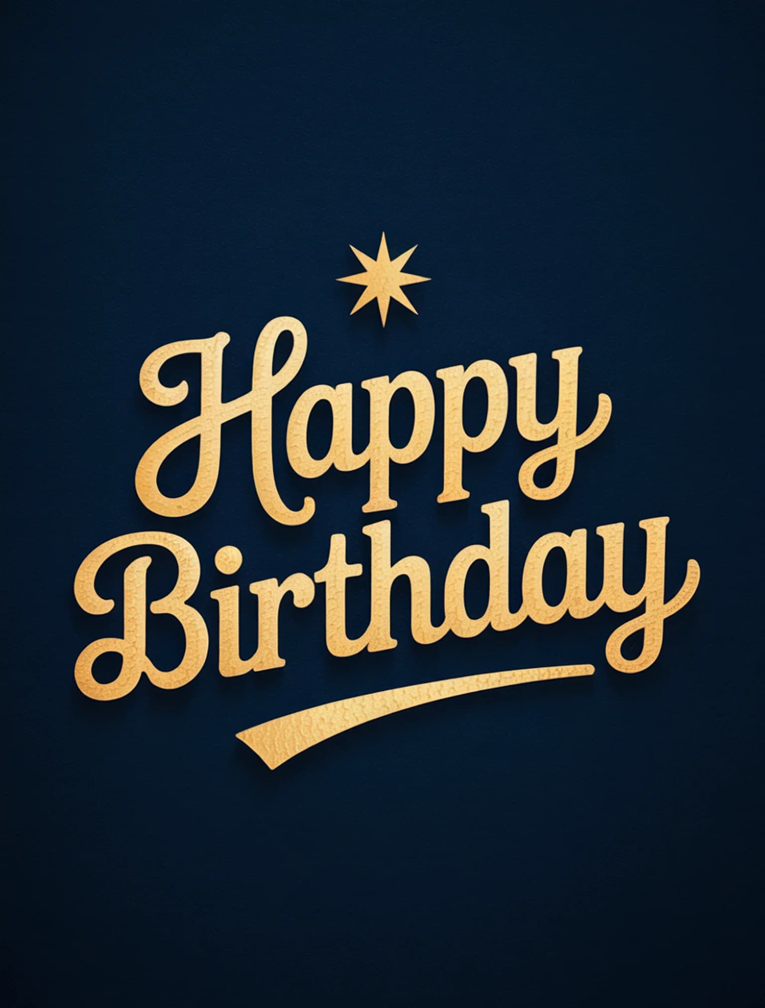Happy Birthday Gold on Navy