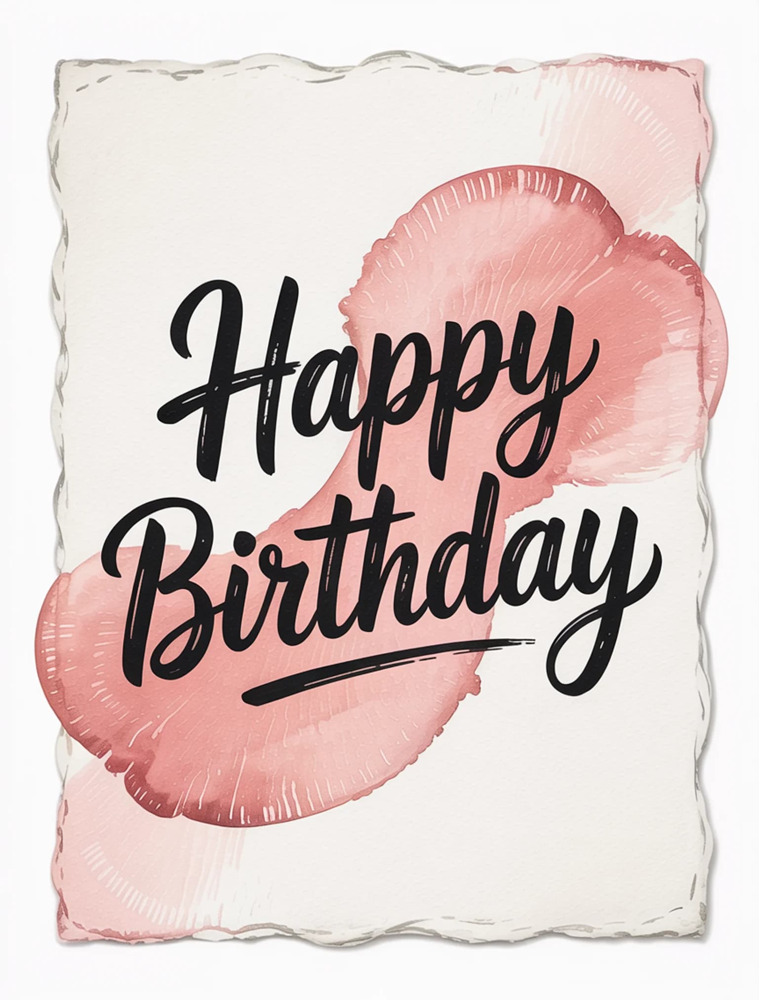 Happy Birthday Watercolor Blush