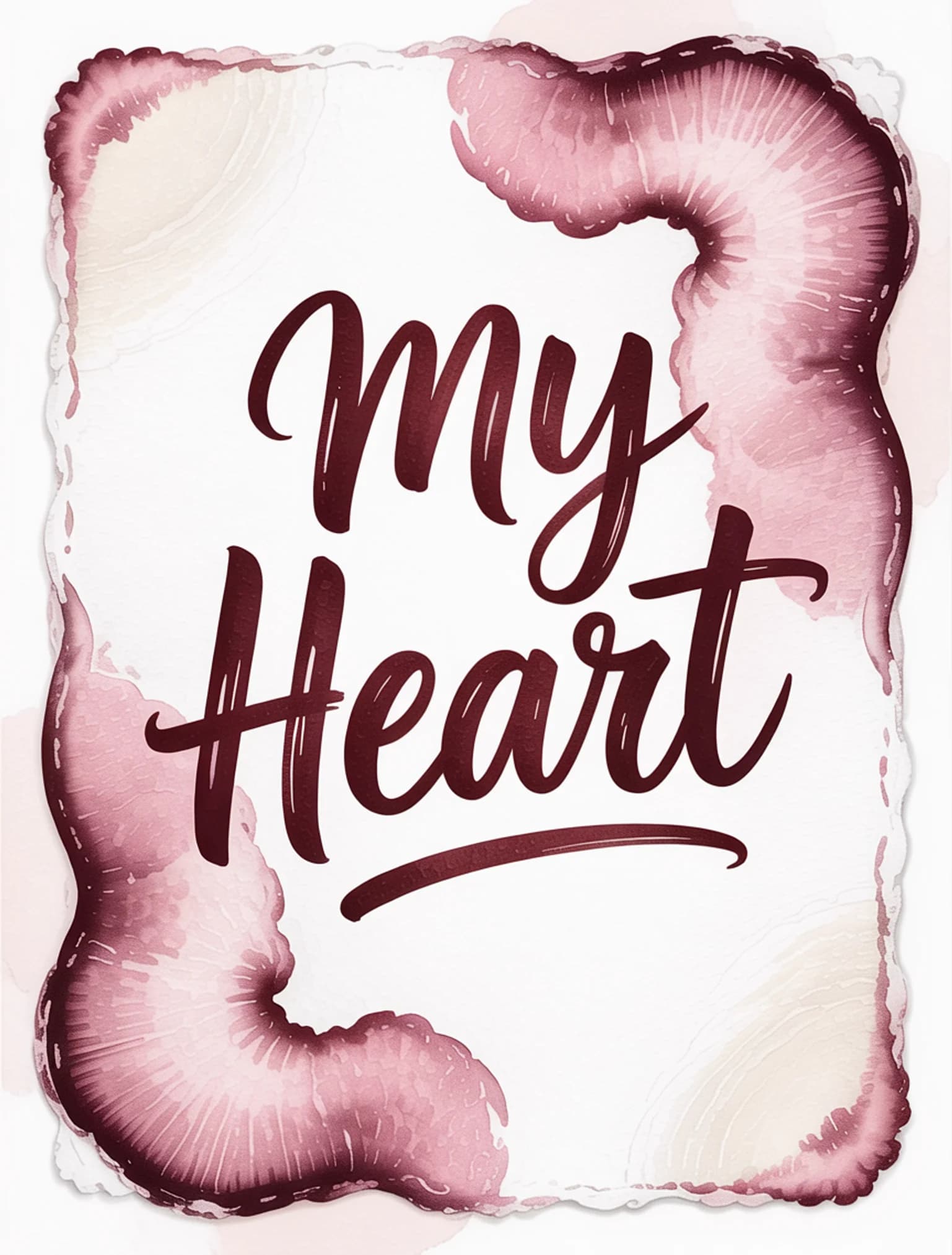 My Heart Watercolor Rose