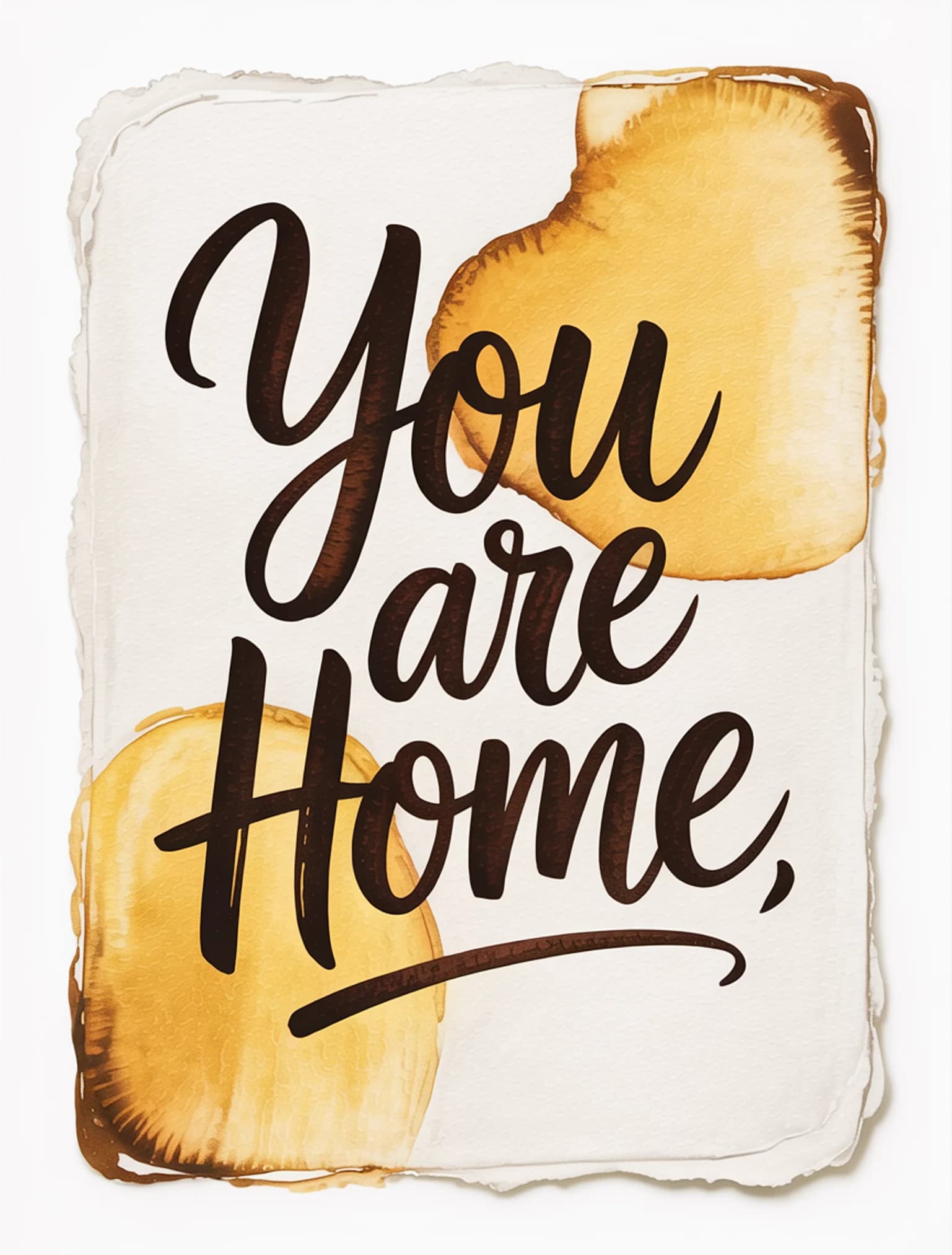 You Are Home Watercolor Honey