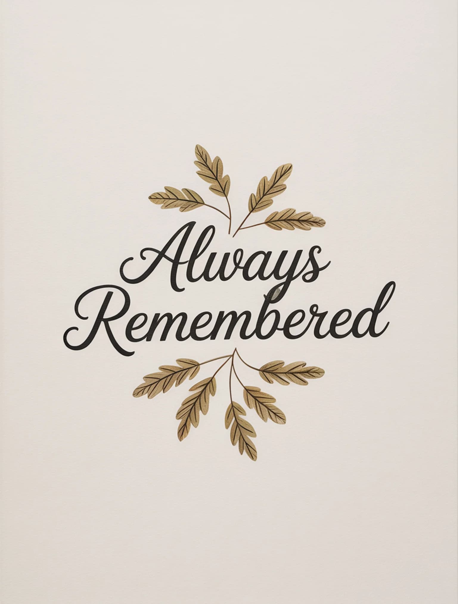 Always Remembered Blind Emboss