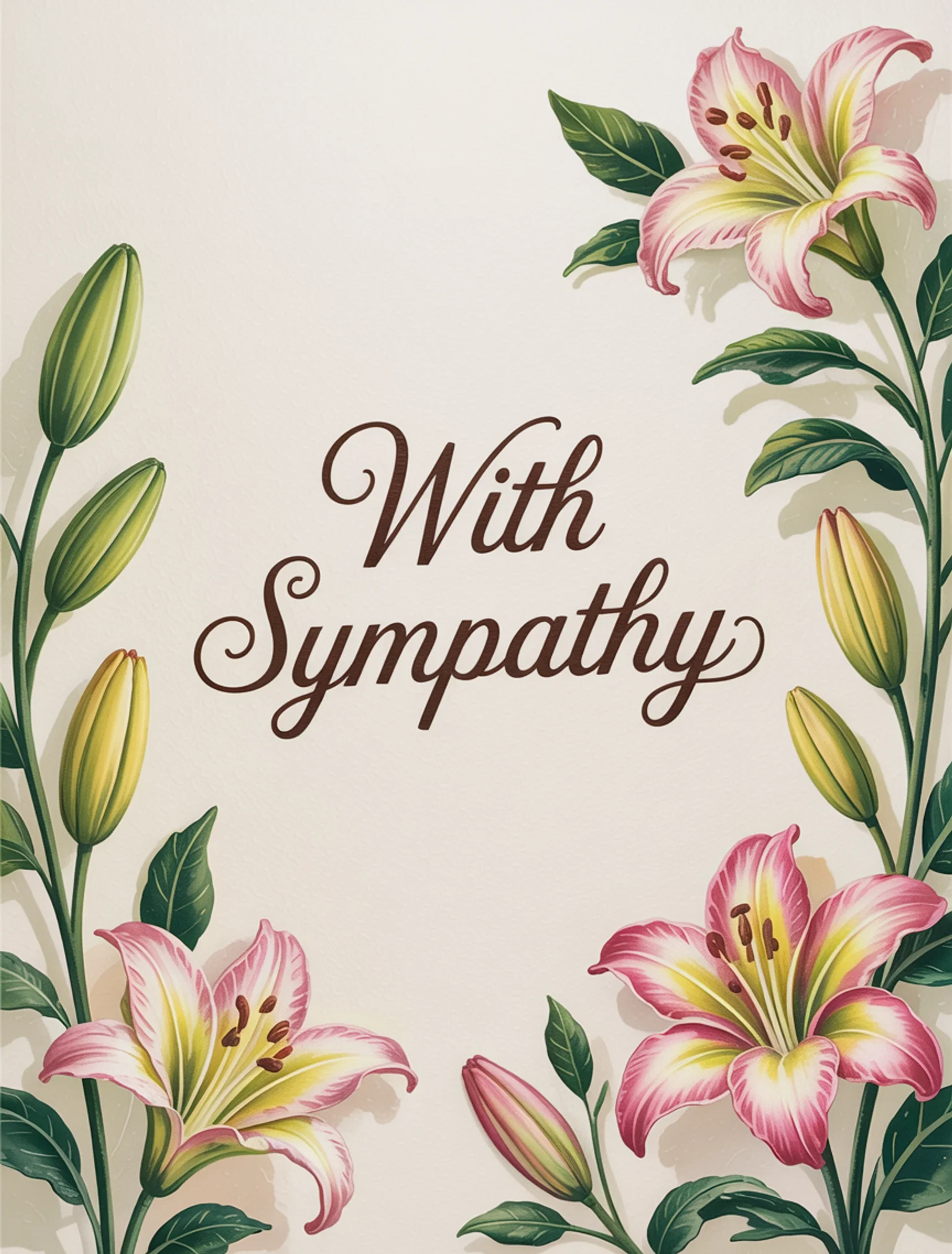 With Sympathy Blind Emboss