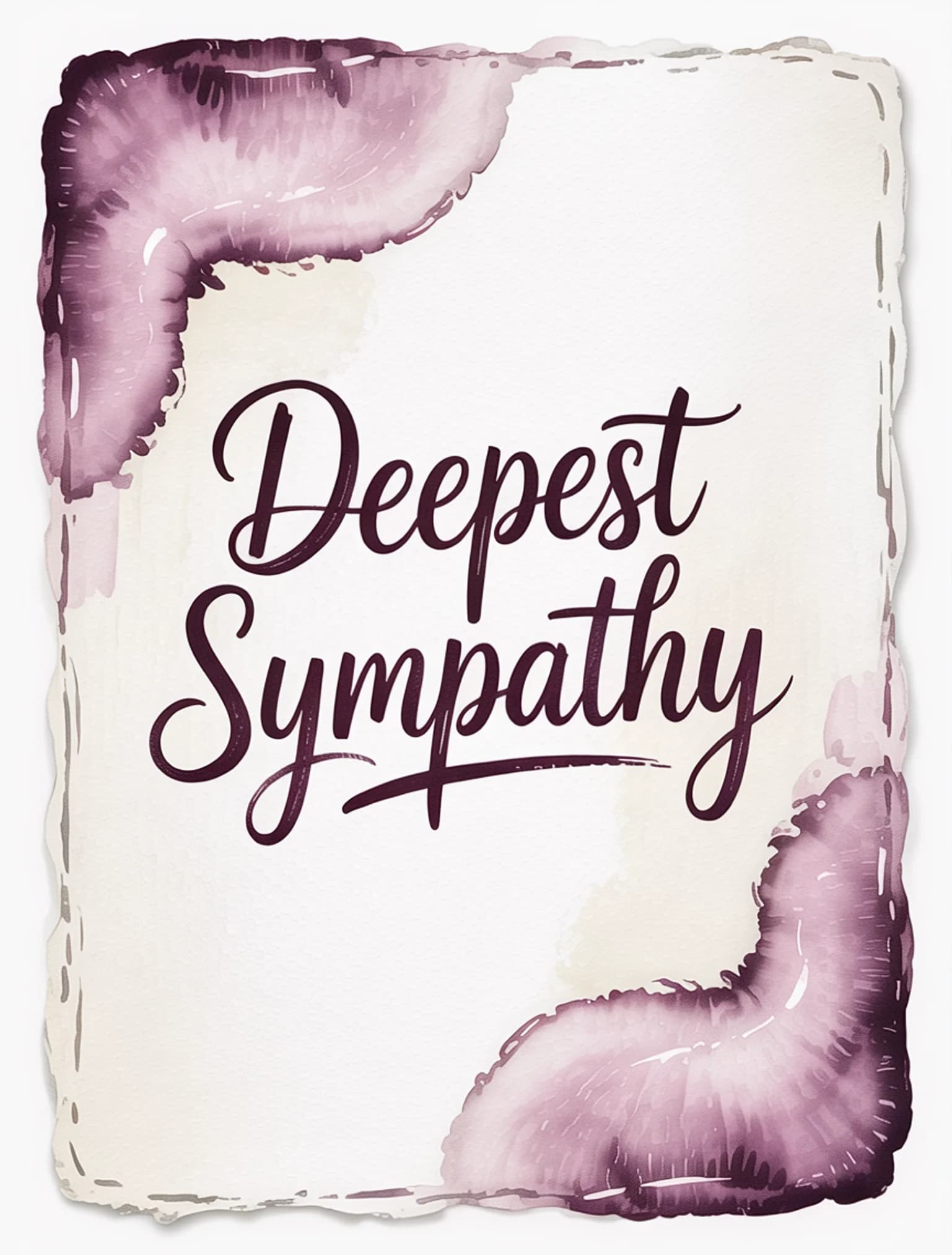 Deepest Sympathy Watercolor Mauve