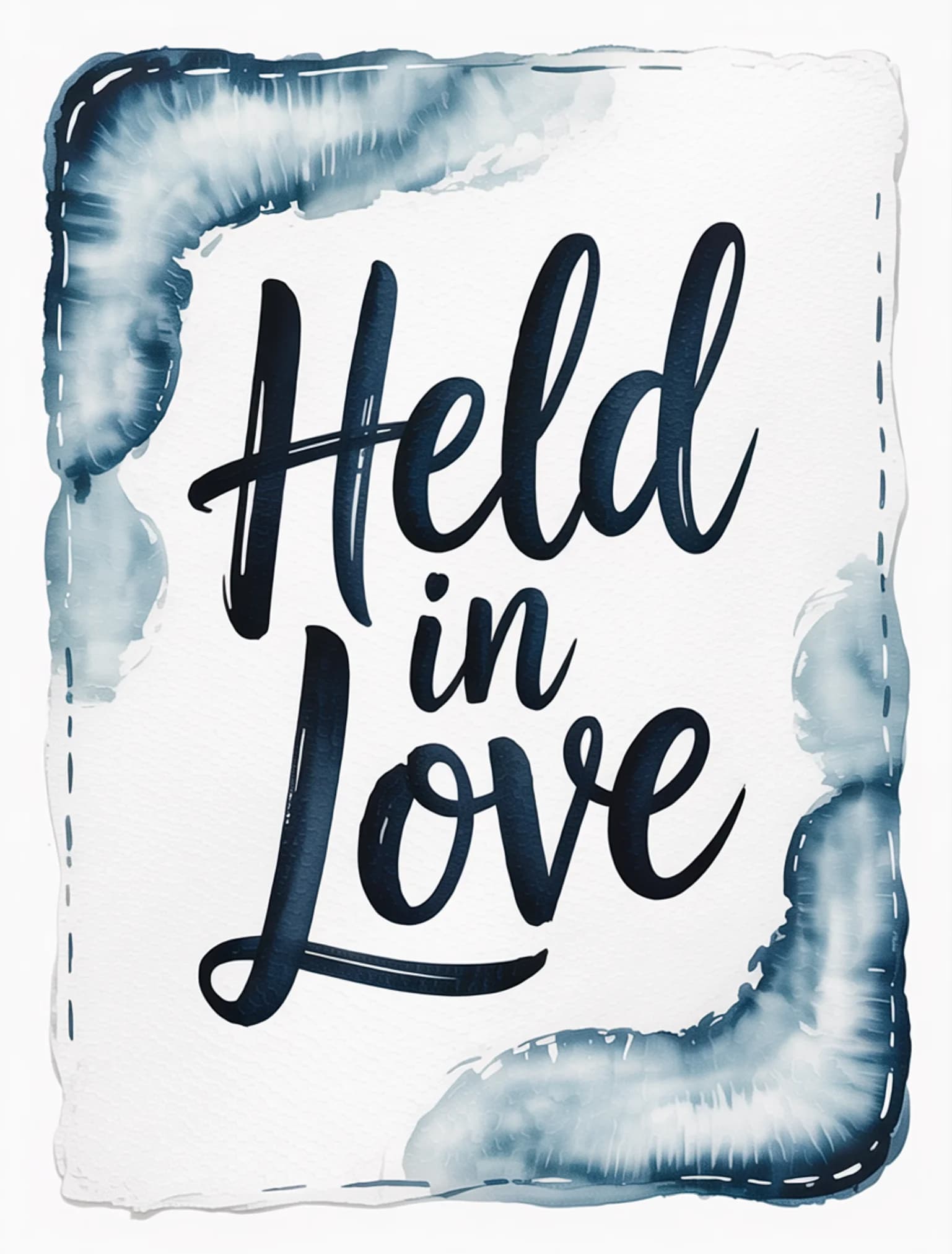 Held in Love Watercolor Dusty Blue