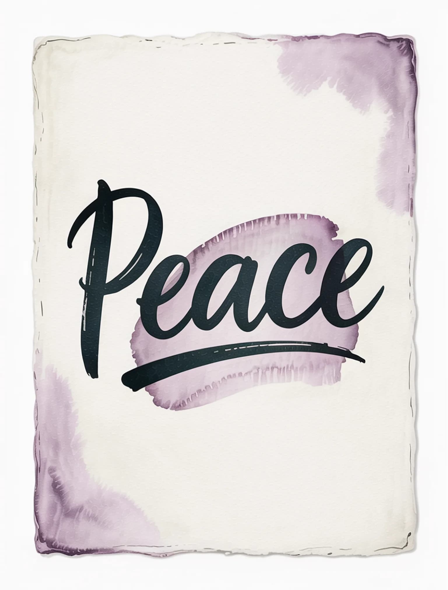 Peace Watercolor Lavender