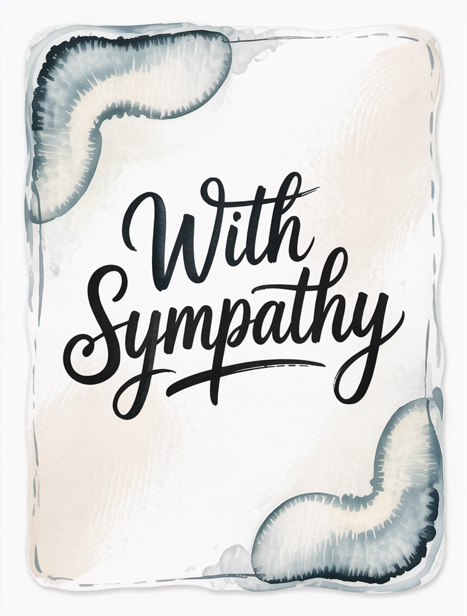 With Sympathy Watercolor Gray