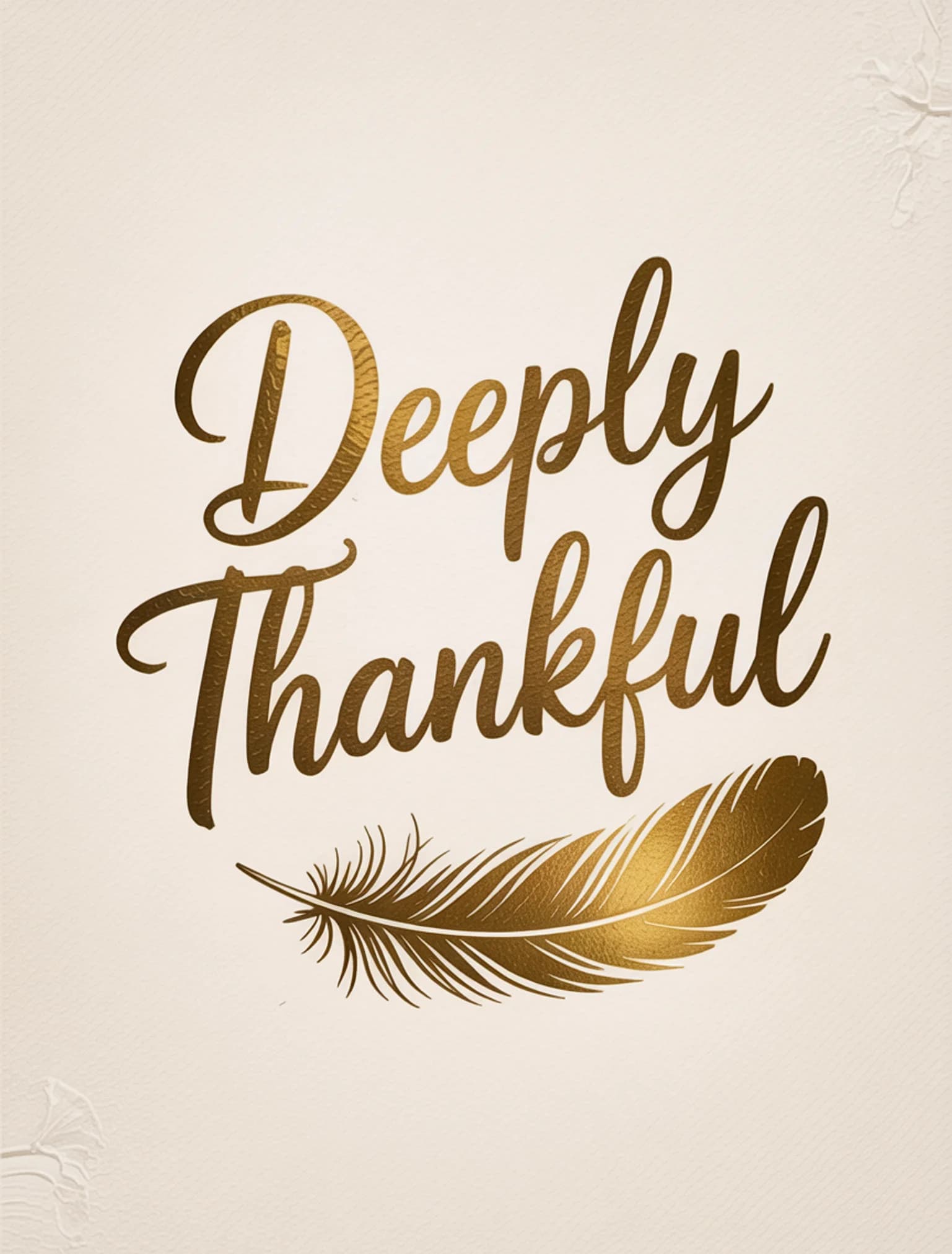 Deeply Thankful Gold Foil