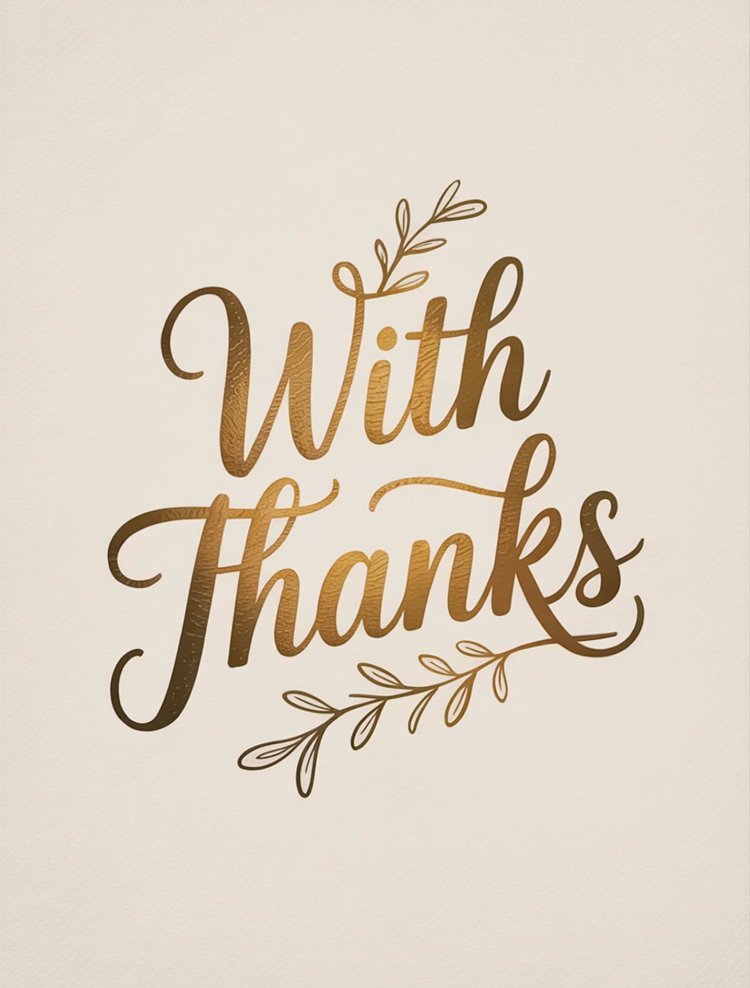 With Thanks Gold Foil