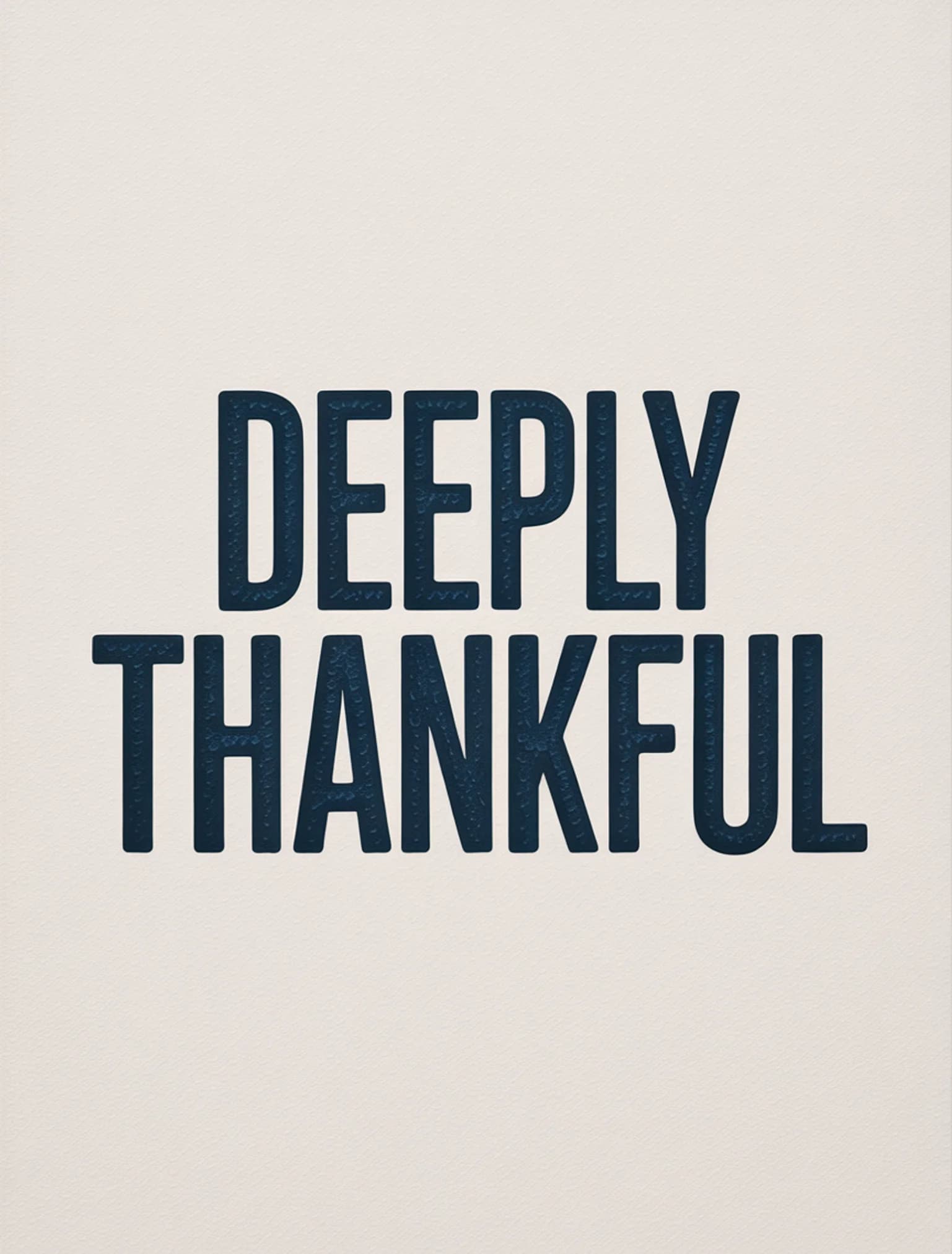 Deeply Thankful Letterpress Indigo