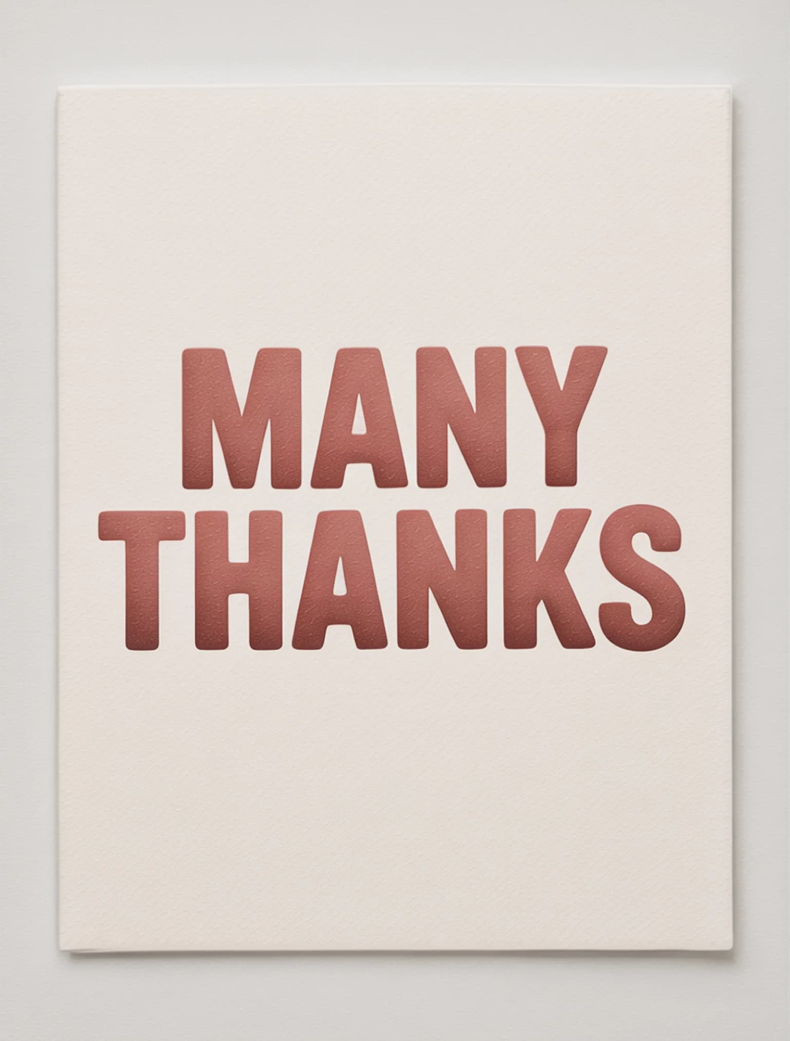 Many Thanks Letterpress Dusty Rose