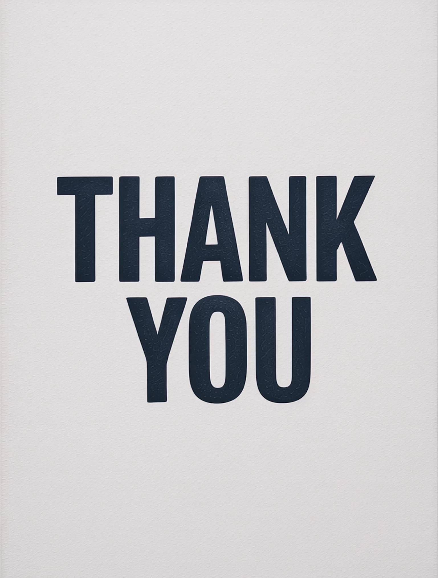 Thank You Letterpress Navy