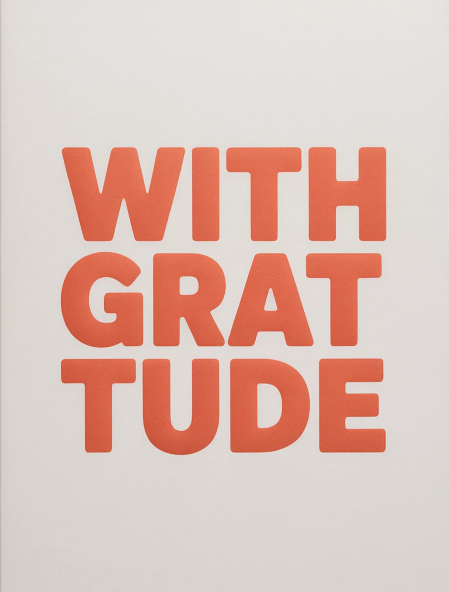 With Gratitude Letterpress Coral