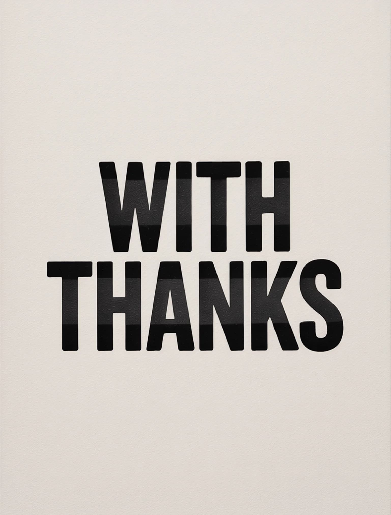 With Thanks Letterpress Charcoal