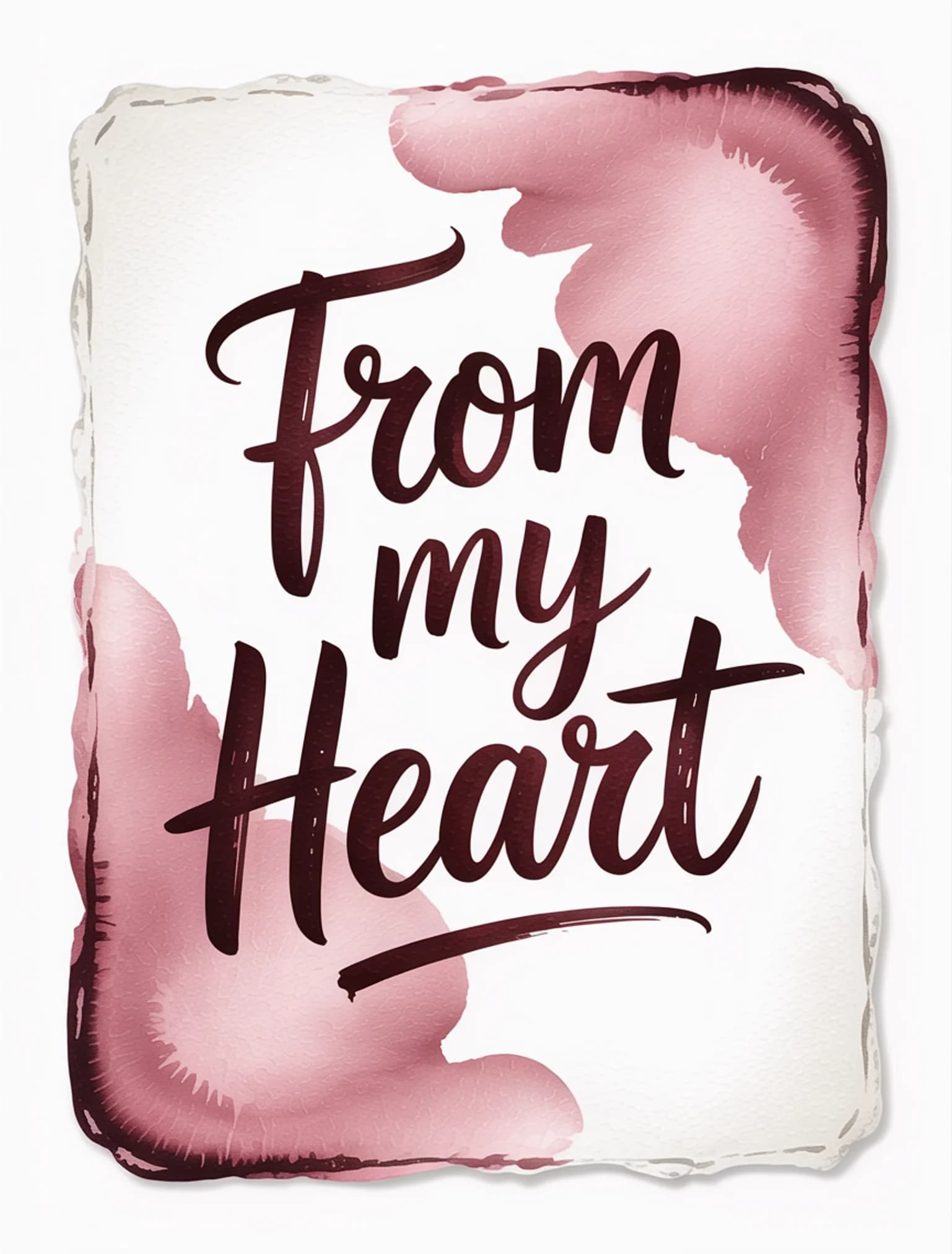 From My Heart Watercolor Rose