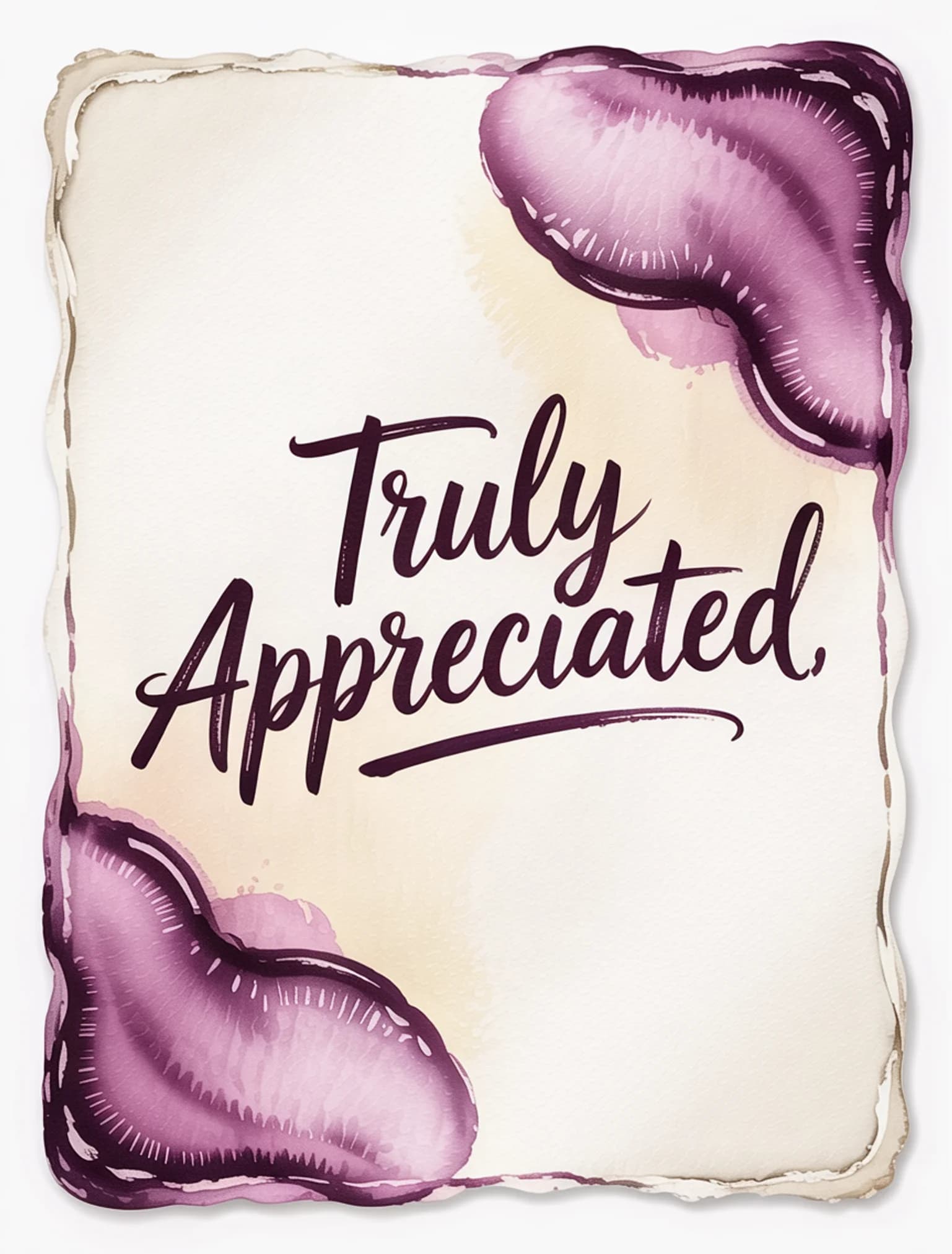 Truly Appreciated Watercolor Mauve