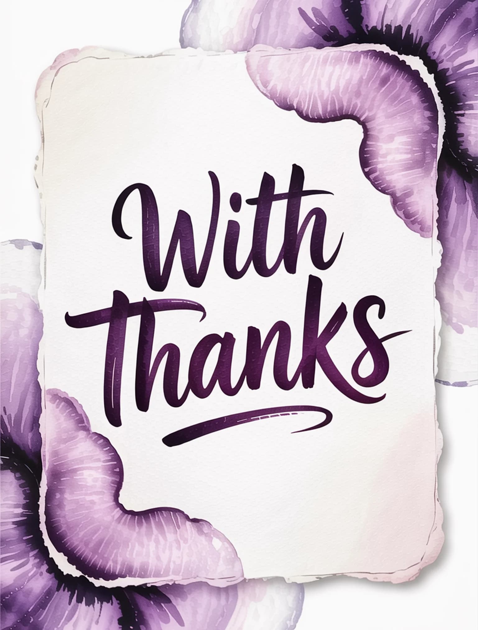 With Thanks Watercolor Lavender