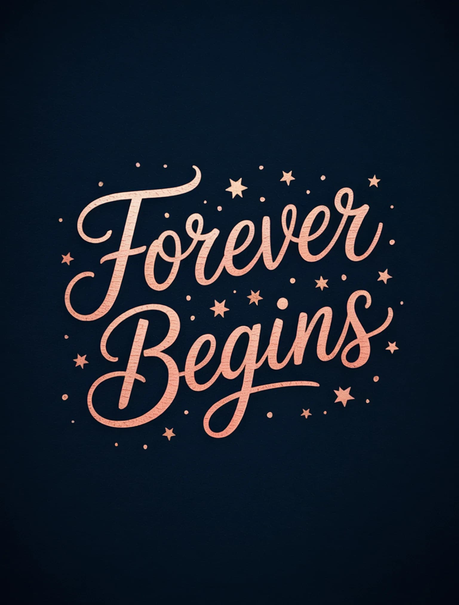 Forever Begins Rose Gold Navy