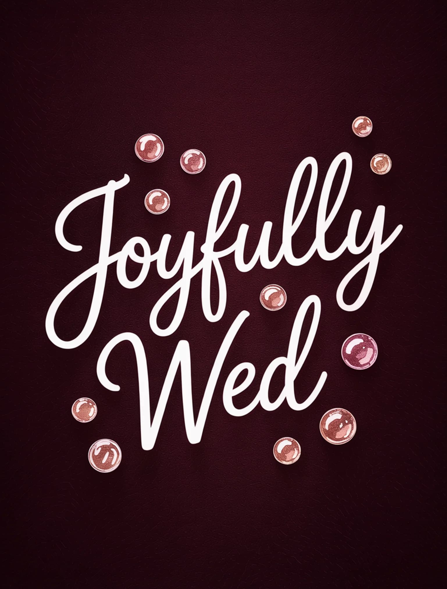 Joyfully Wed Rose Gold Burgundy