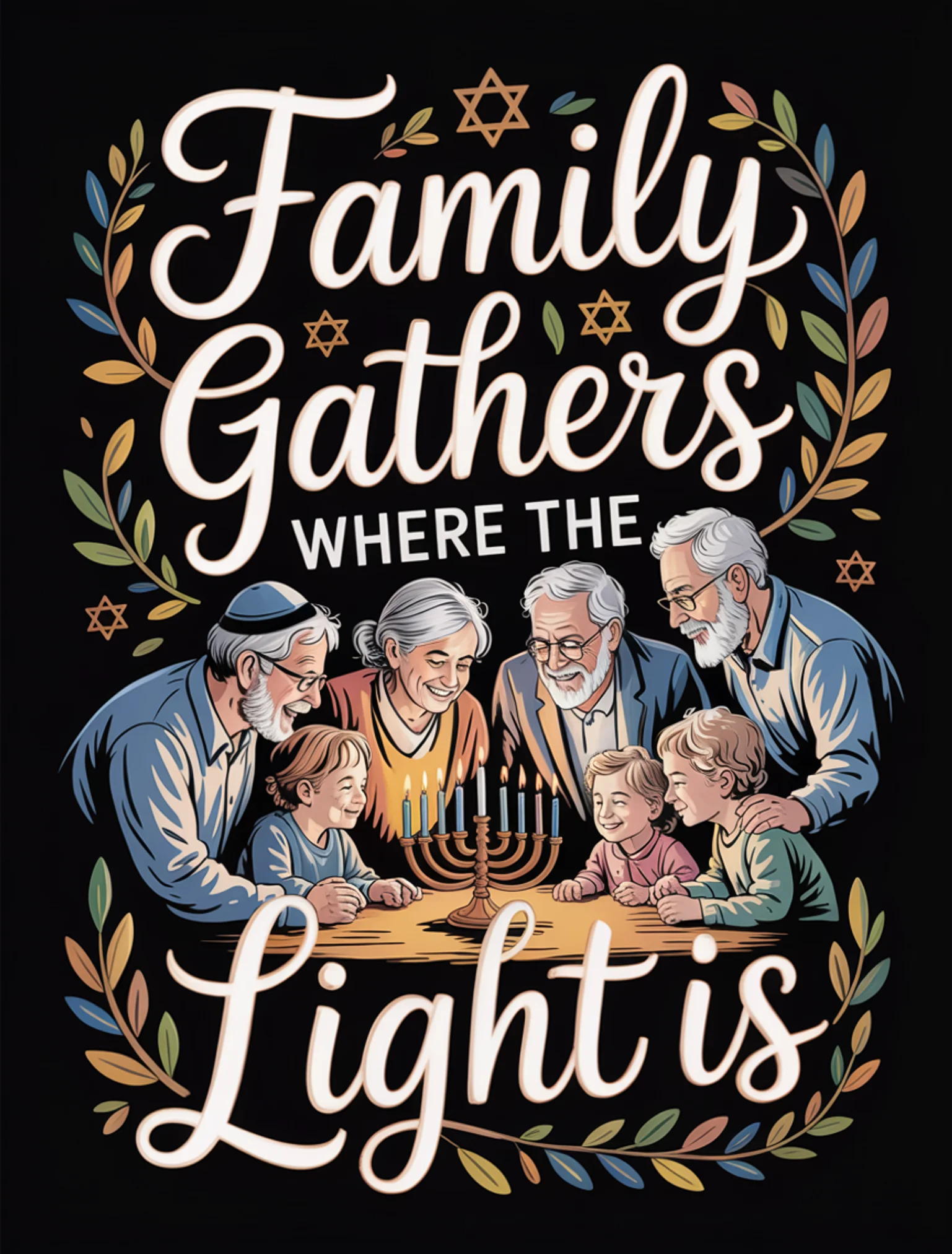 Family Gathers for the Light