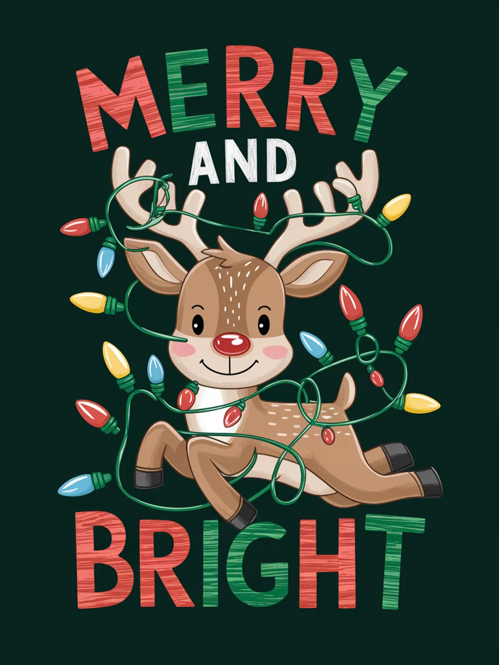 Reindeer Lights Christmas