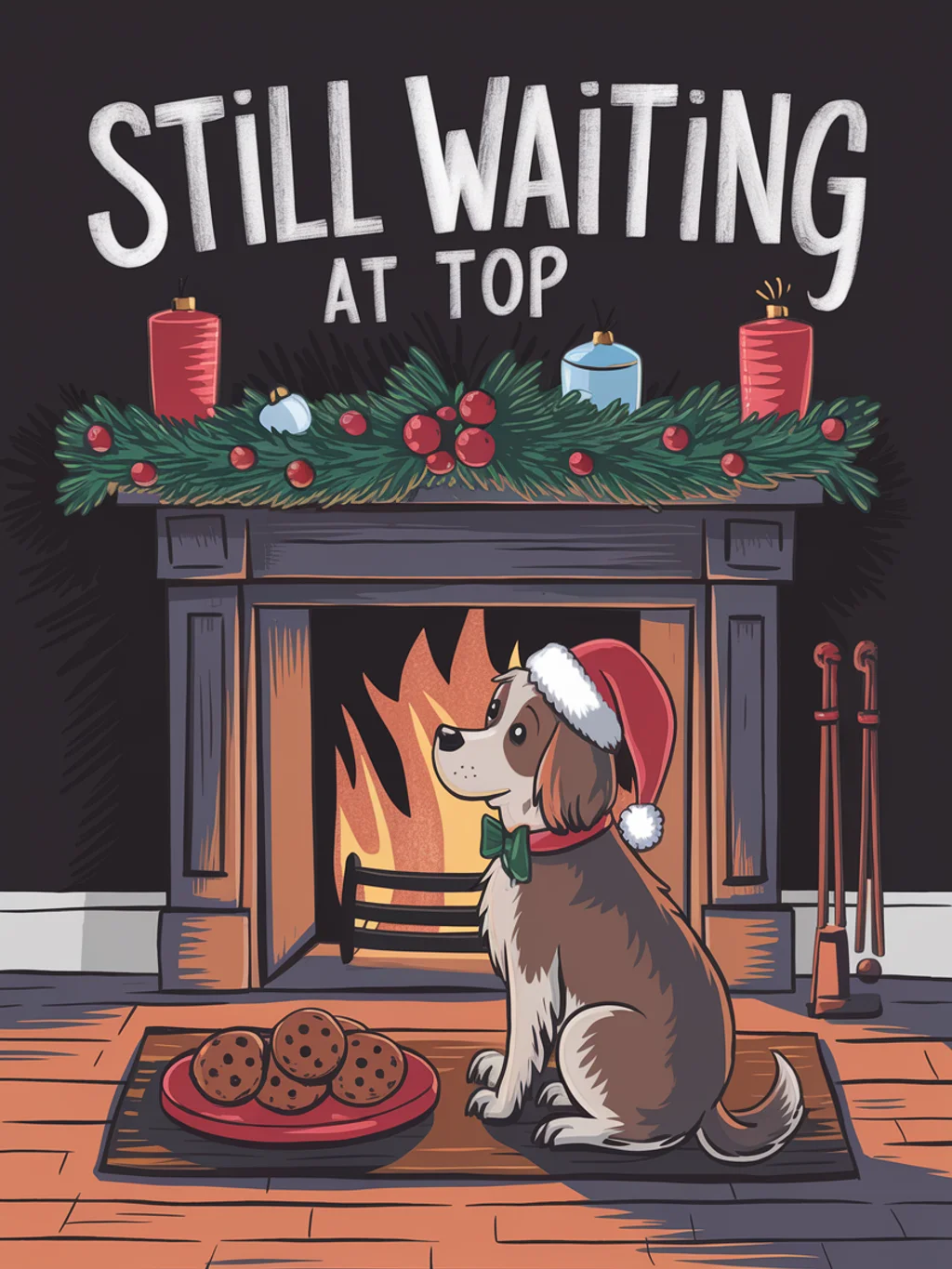 Dog Waiting For Santa