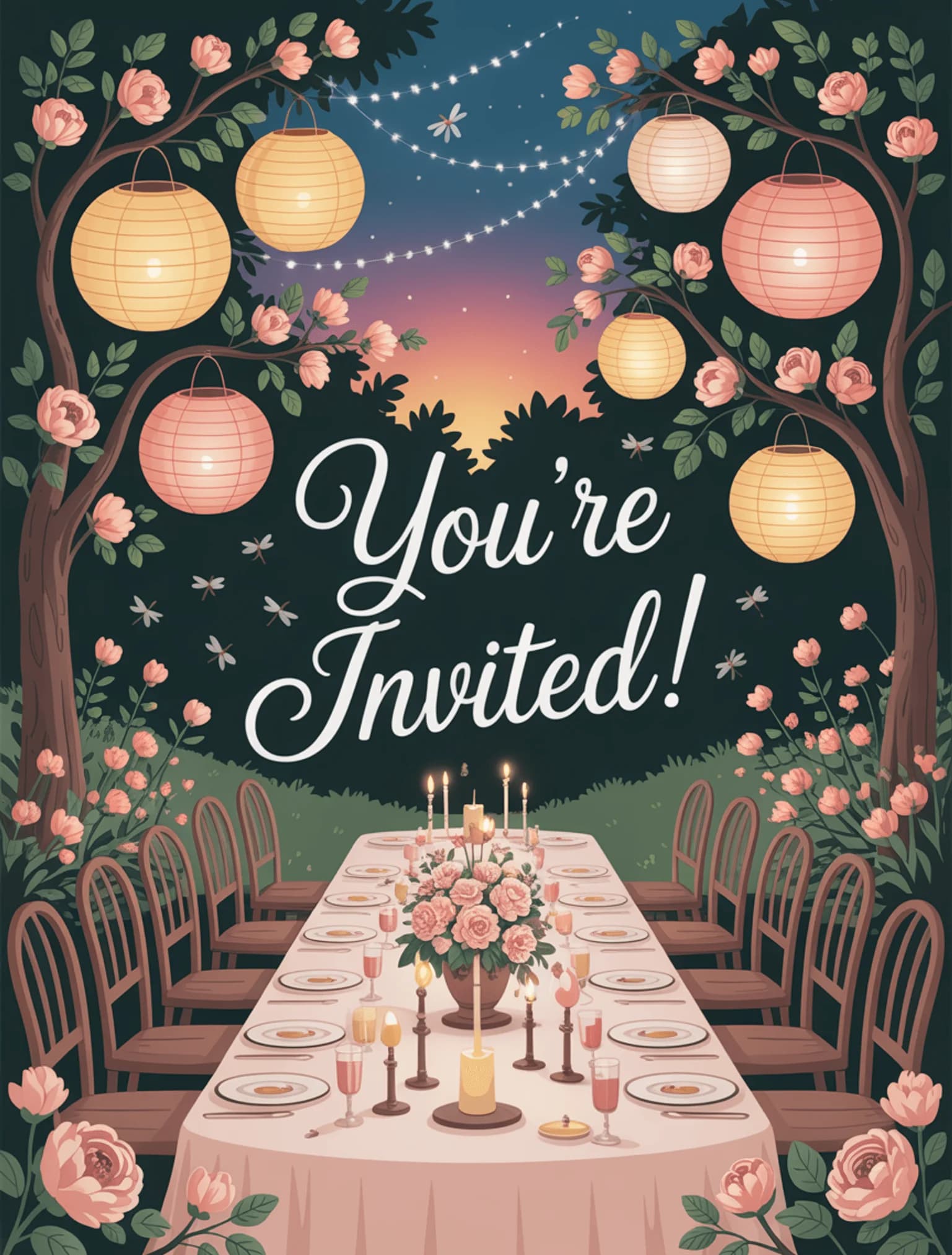 Garden Lanterns Twilight