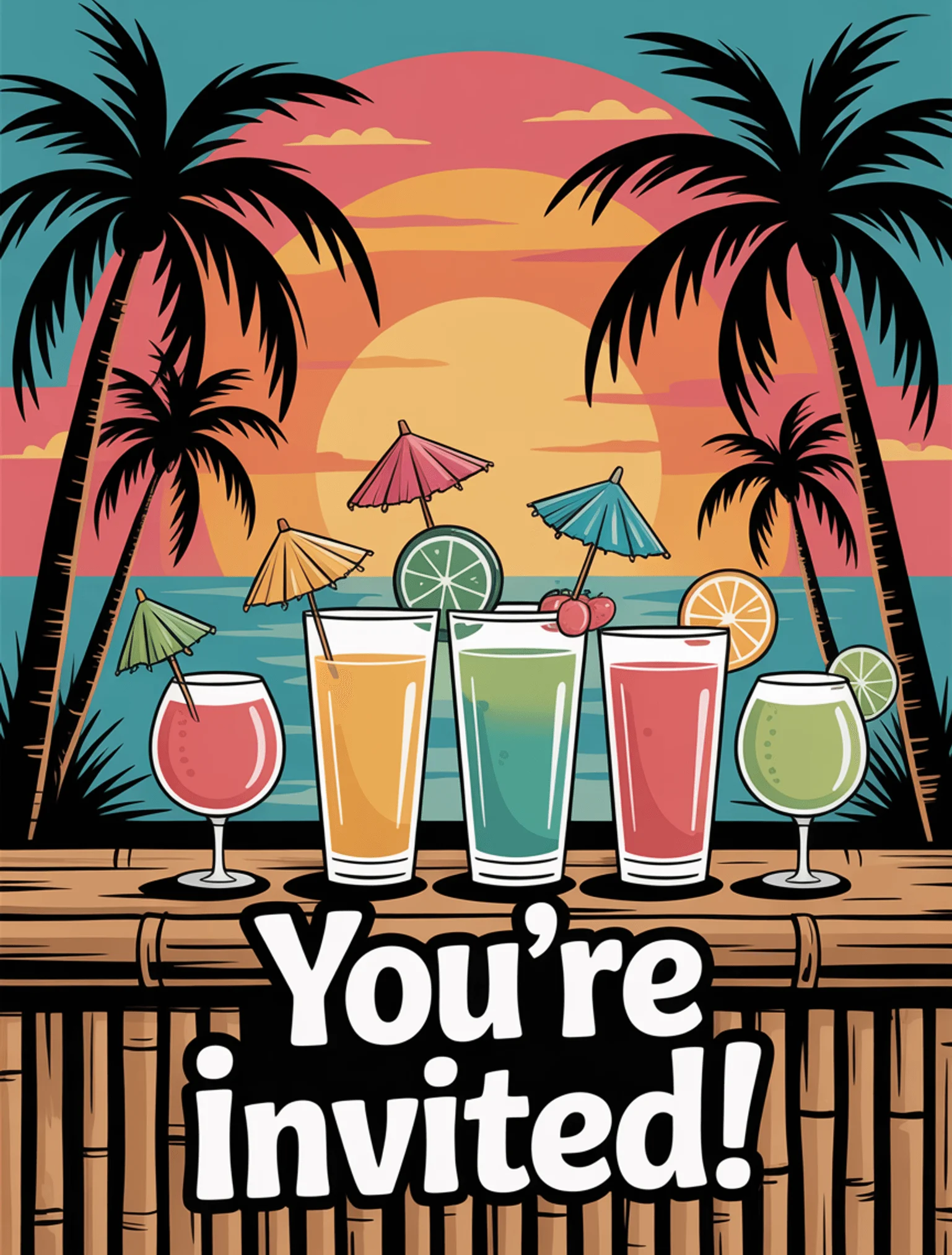 Tropical Drinks Sunset