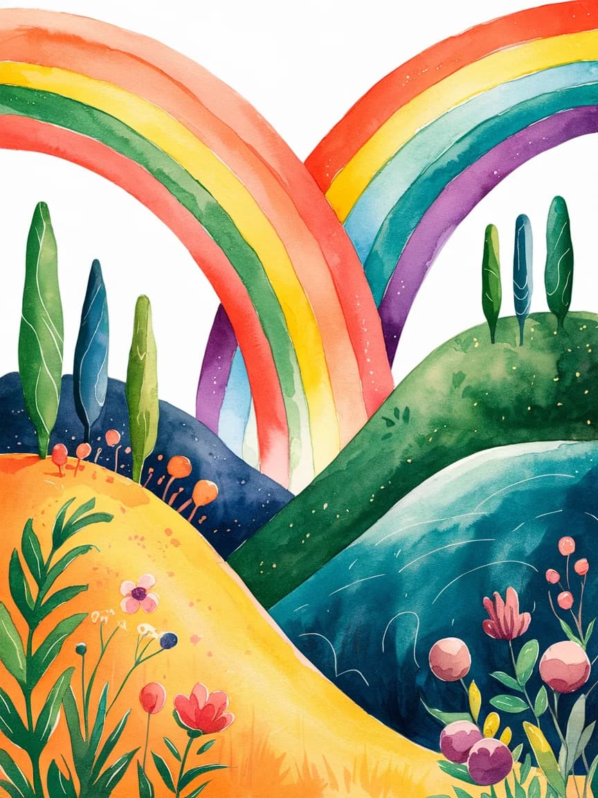 Rainbow Over the Hills