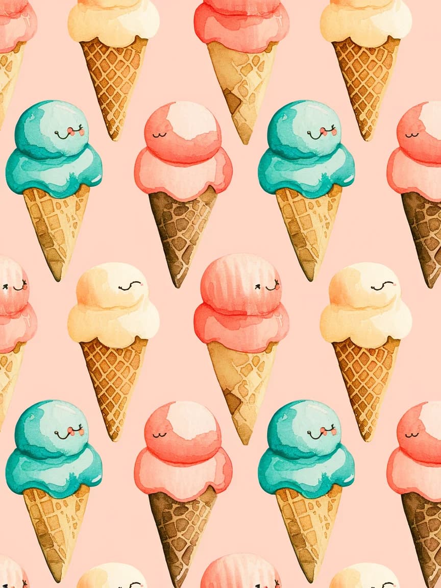 Pastel Ice Cream Cones