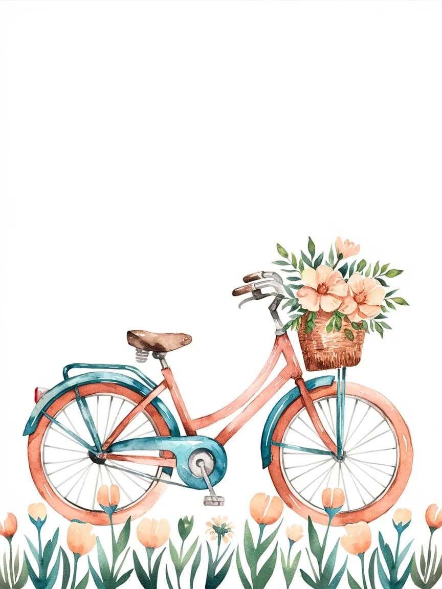 Bicycle with Flower Basket