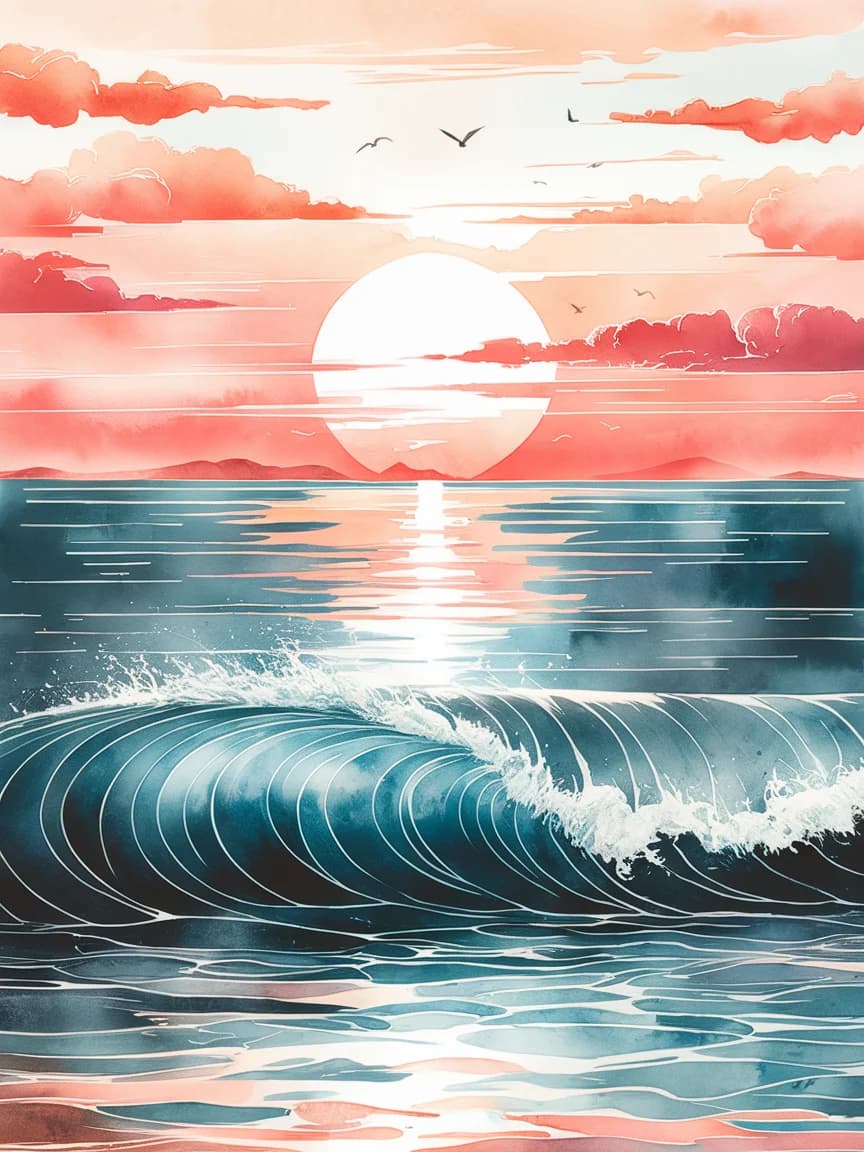 Sunset Ocean Waves